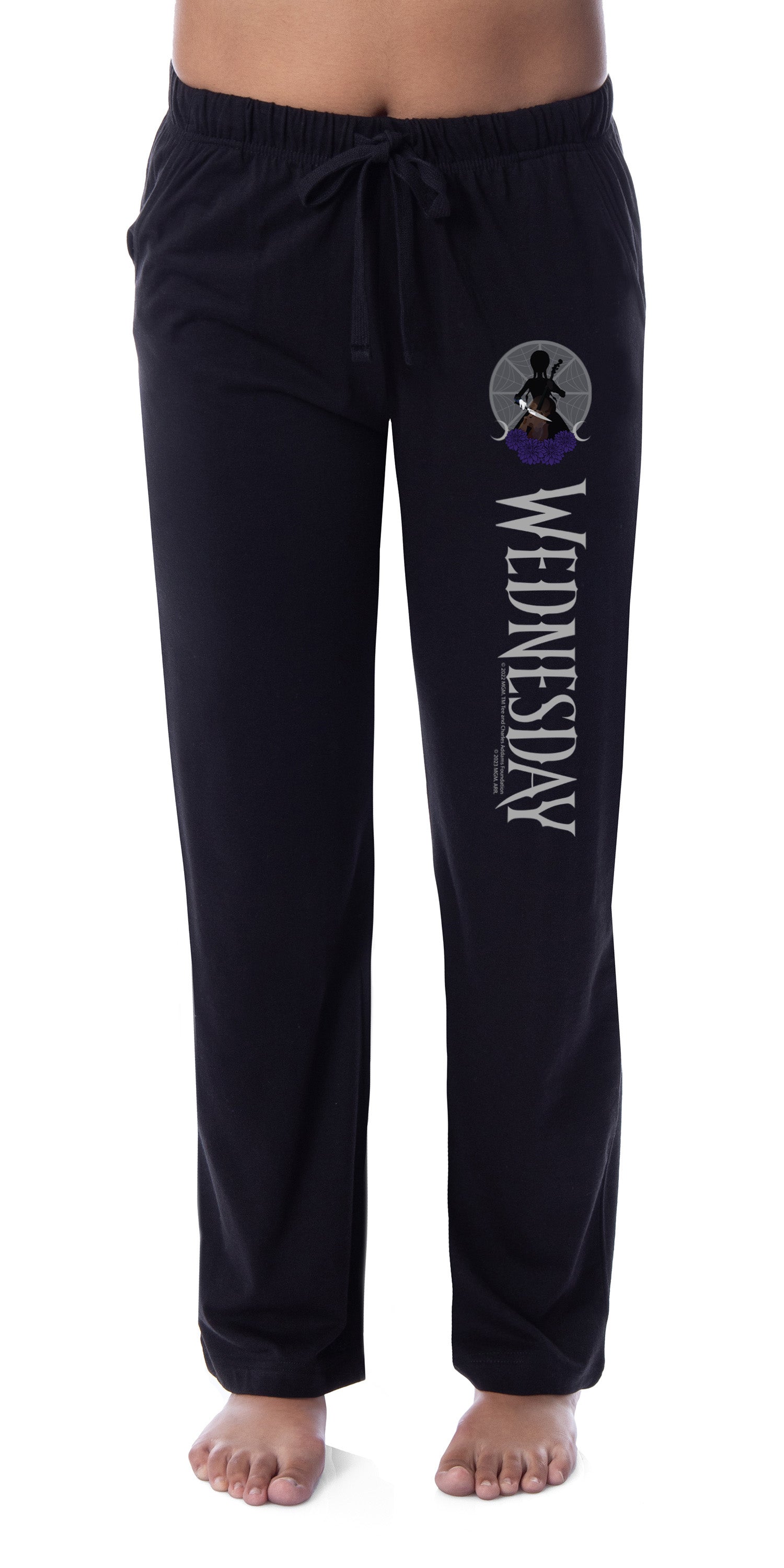 Wednesday Womens' TV Show Series Title Logo Character Sleep Pajama Pants