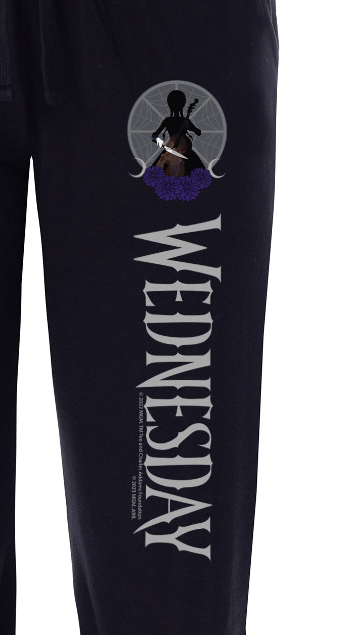 Wednesday Womens' TV Show Series Title Logo Character Sleep Pajama Pants