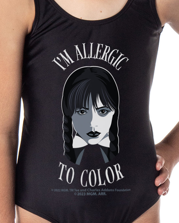 Wednesday Girl's The Addams Family TV Show One Piece Swimwear For Kids