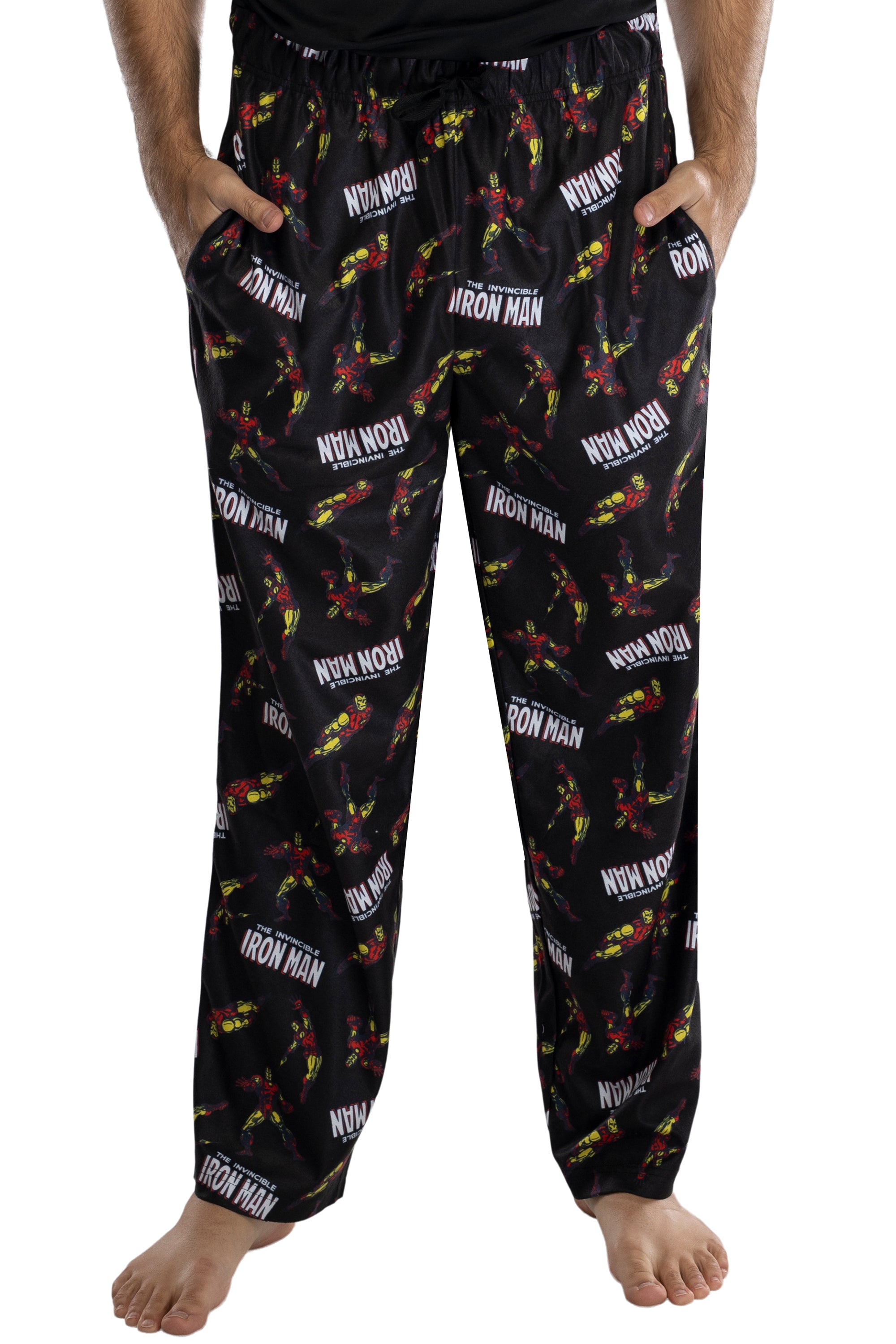Marvel Men's Iron Man Retro Allover Print Loungewear Pajama Pants