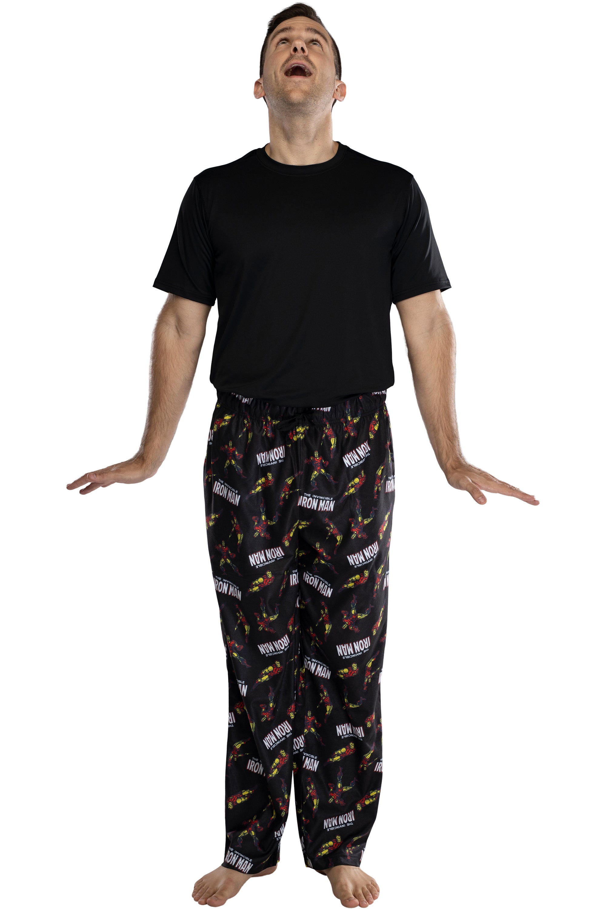 Marvel Men's Iron Man Retro Allover Print Loungewear Pajama Pants