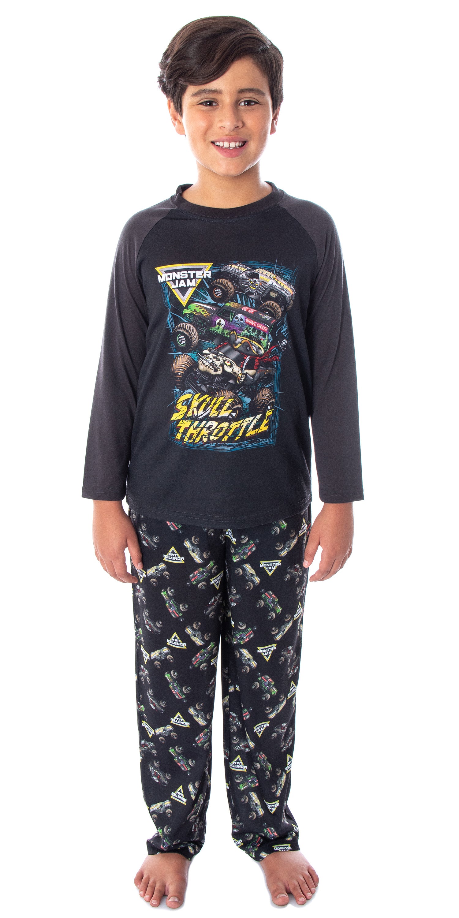 Monster Truck Boys' Skull Throttle Monster Jam Pajama Set