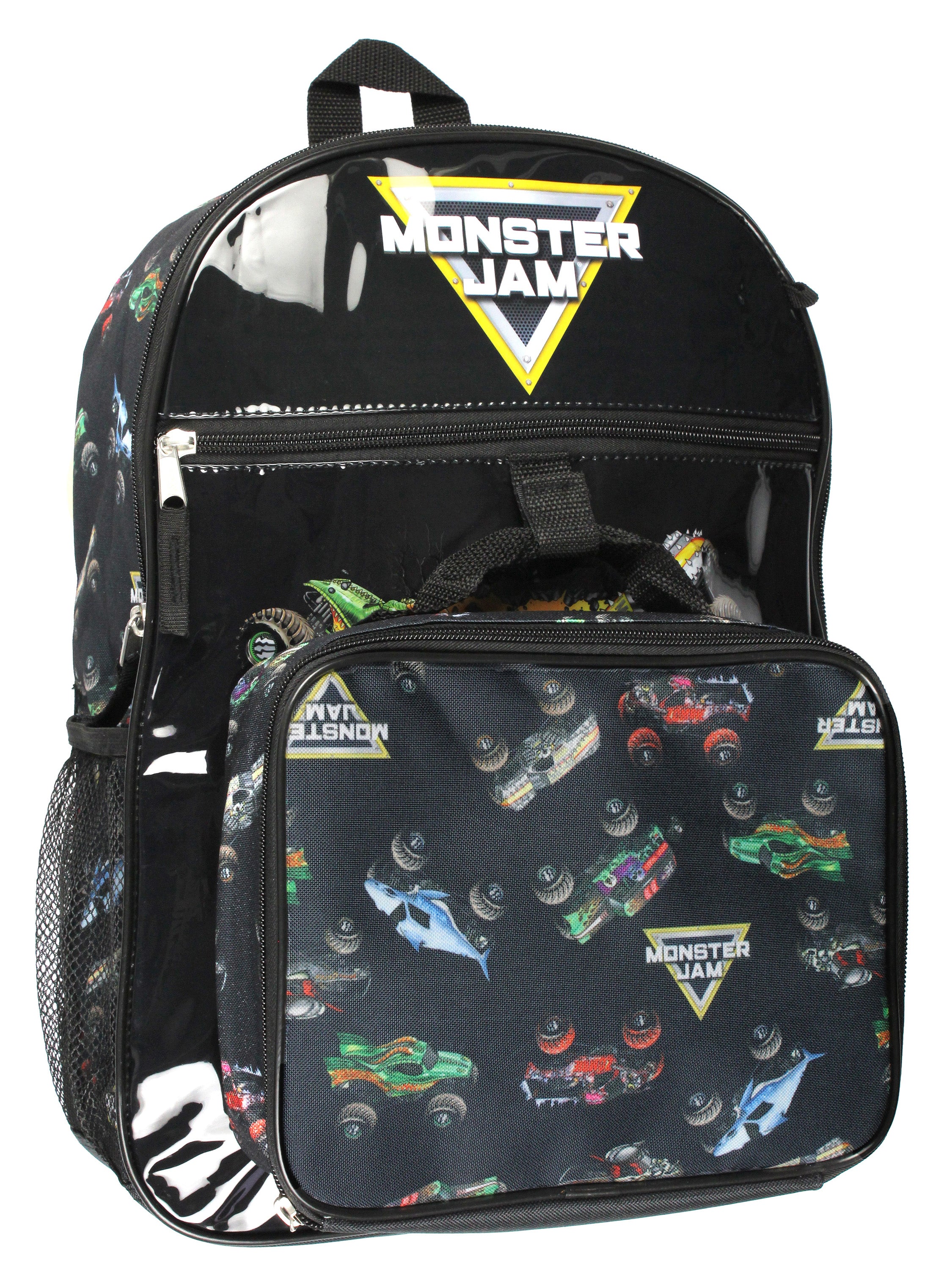 Monster Jam Monster Trucks Backpack Lunch Bag Water Bottle 5 PC Mega Set