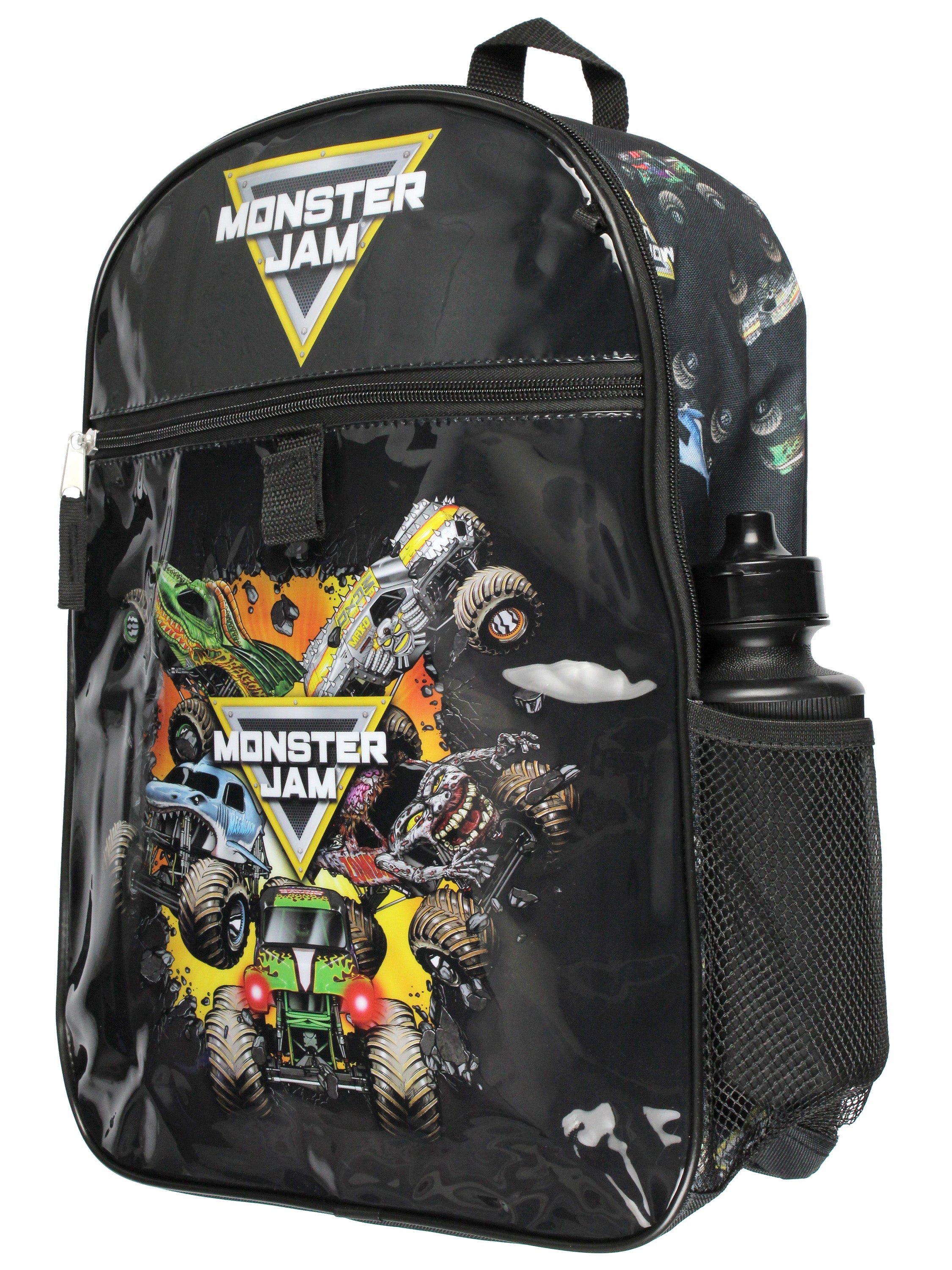 Monster Jam Monster Trucks Backpack Lunch Bag Water Bottle 5 PC Mega Set