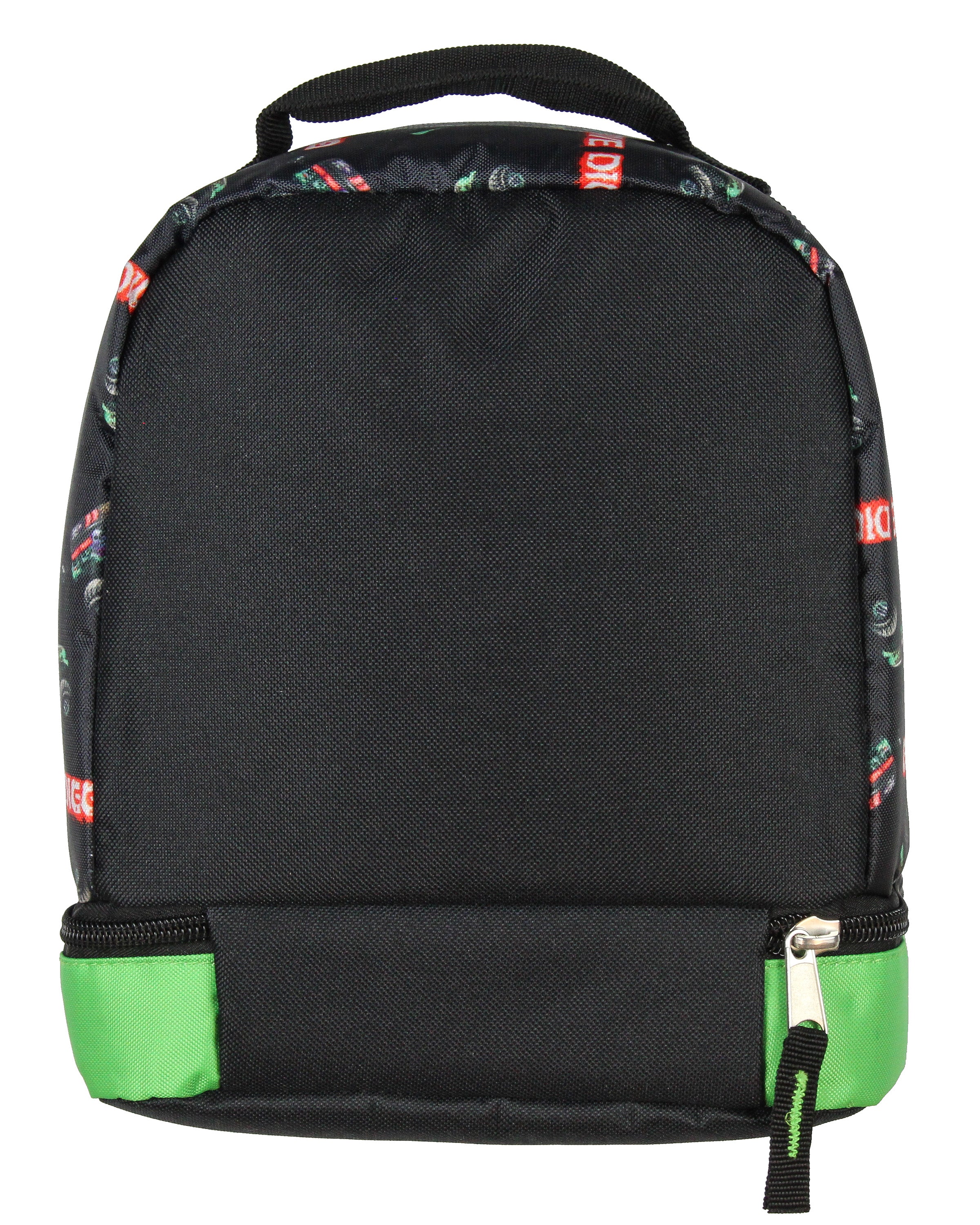 Monster Jam Grave Digger Monster Truck Lunch Bag Dual-Compartment Cooler Bag Insulated Lunch Box for School, Work and Travel