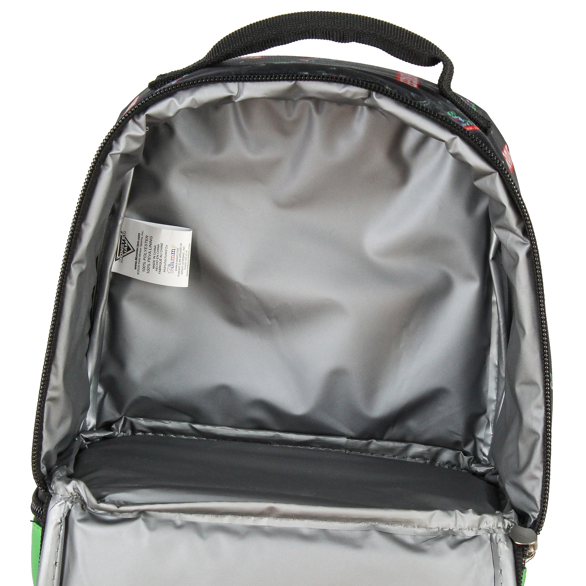 Monster Jam Grave Digger Monster Truck Lunch Bag Dual-Compartment Cooler Bag Insulated Lunch Box for School, Work and Travel