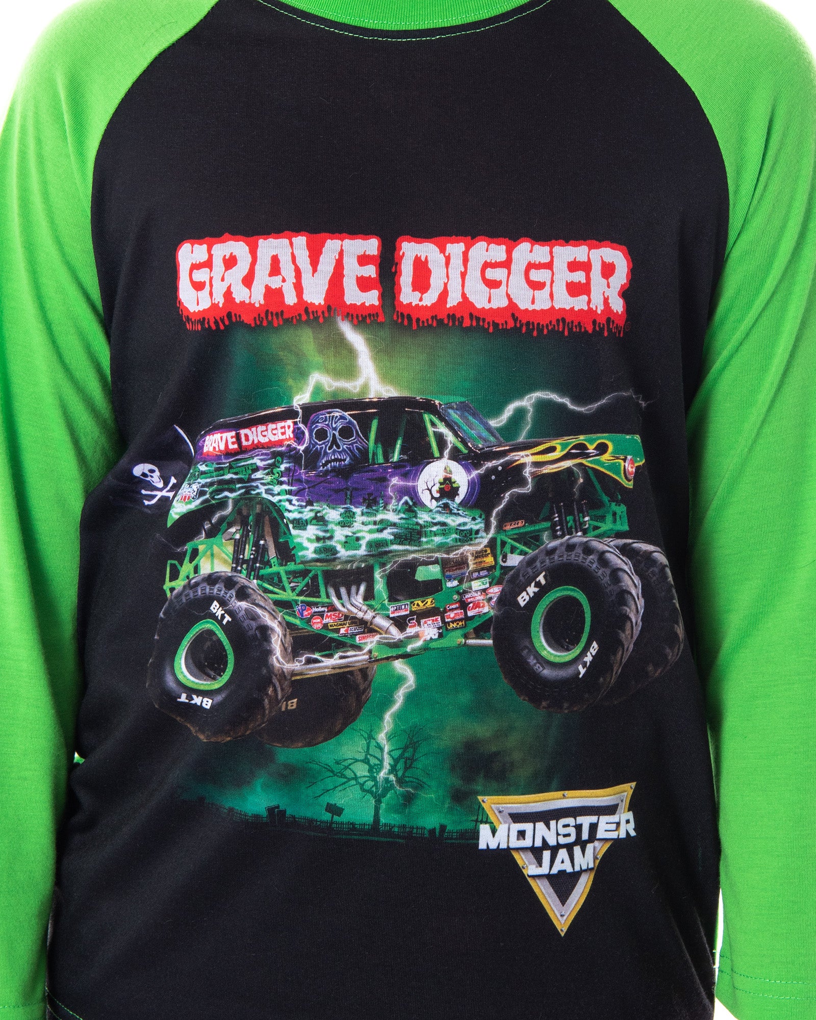 Monster Jam Boys' Grave Digger Monster Truck Shirt And Pants Pajama Set