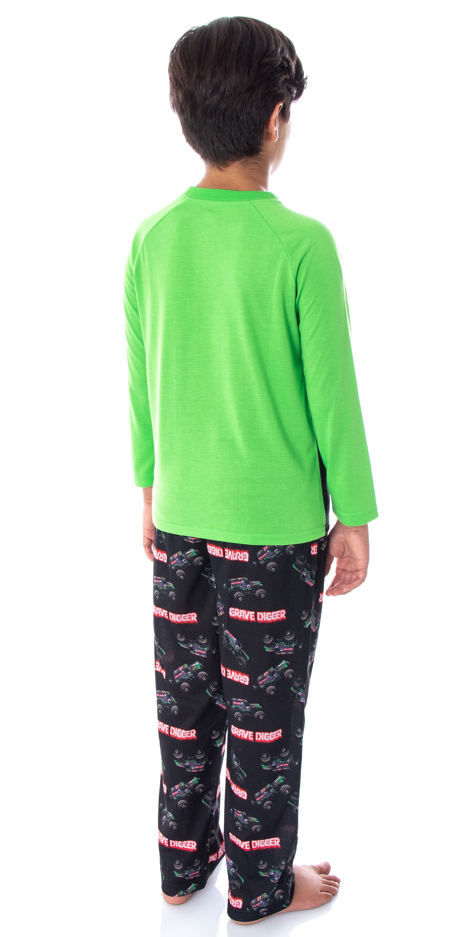 Monster Jam Boys' Grave Digger Monster Truck Shirt And Pants Pajama Set