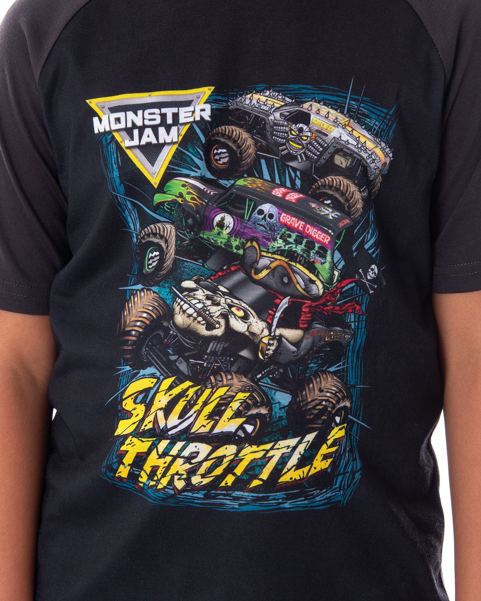 Monster Jam Boys' Skull Throttle Monster Truck Shirt And Shorts Pajama Set