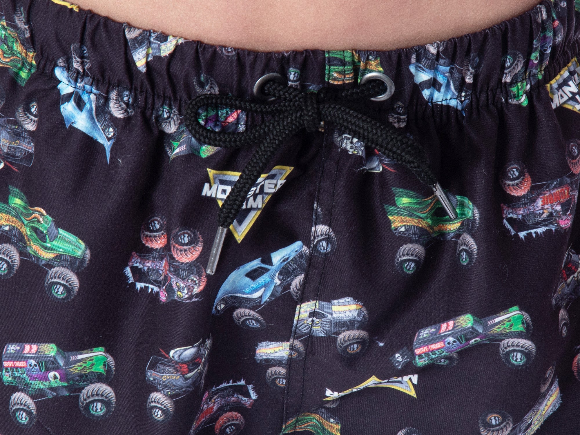 Monster Jam Boys' Dragon Zombie Grave Digger Megalodon Allover Swim Trunks