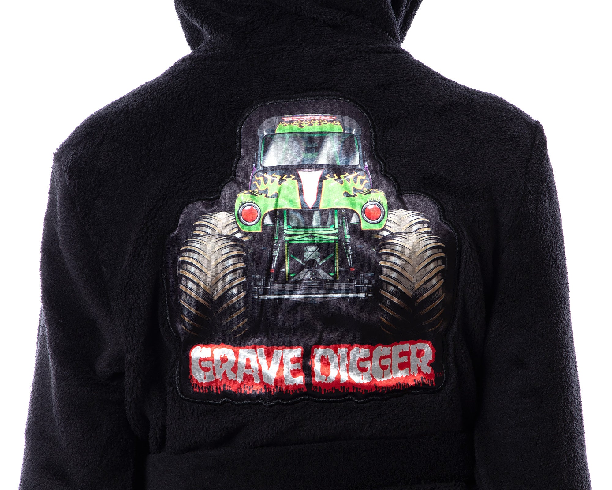Monster Jam Toy Trucks Boys' Graphic Fleece Plush Hooded Robe Bathrobe