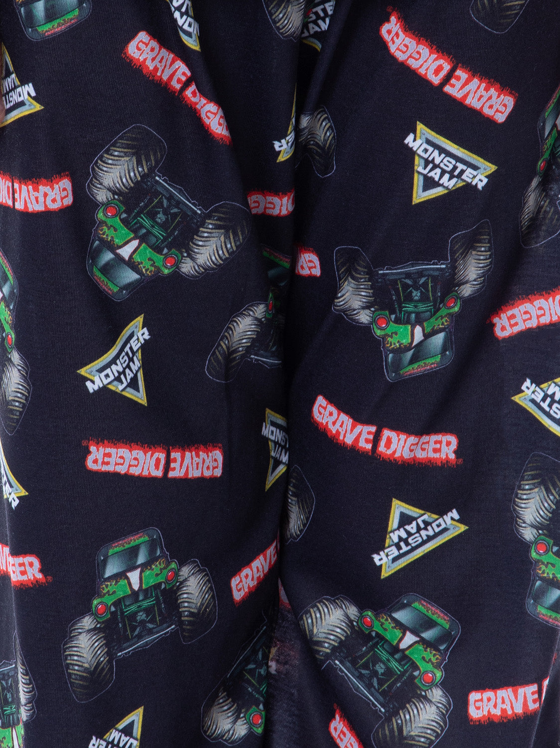 Monster Jam Boys' Grave Digger Raglan Sleep Pajama Set Shirt Pants