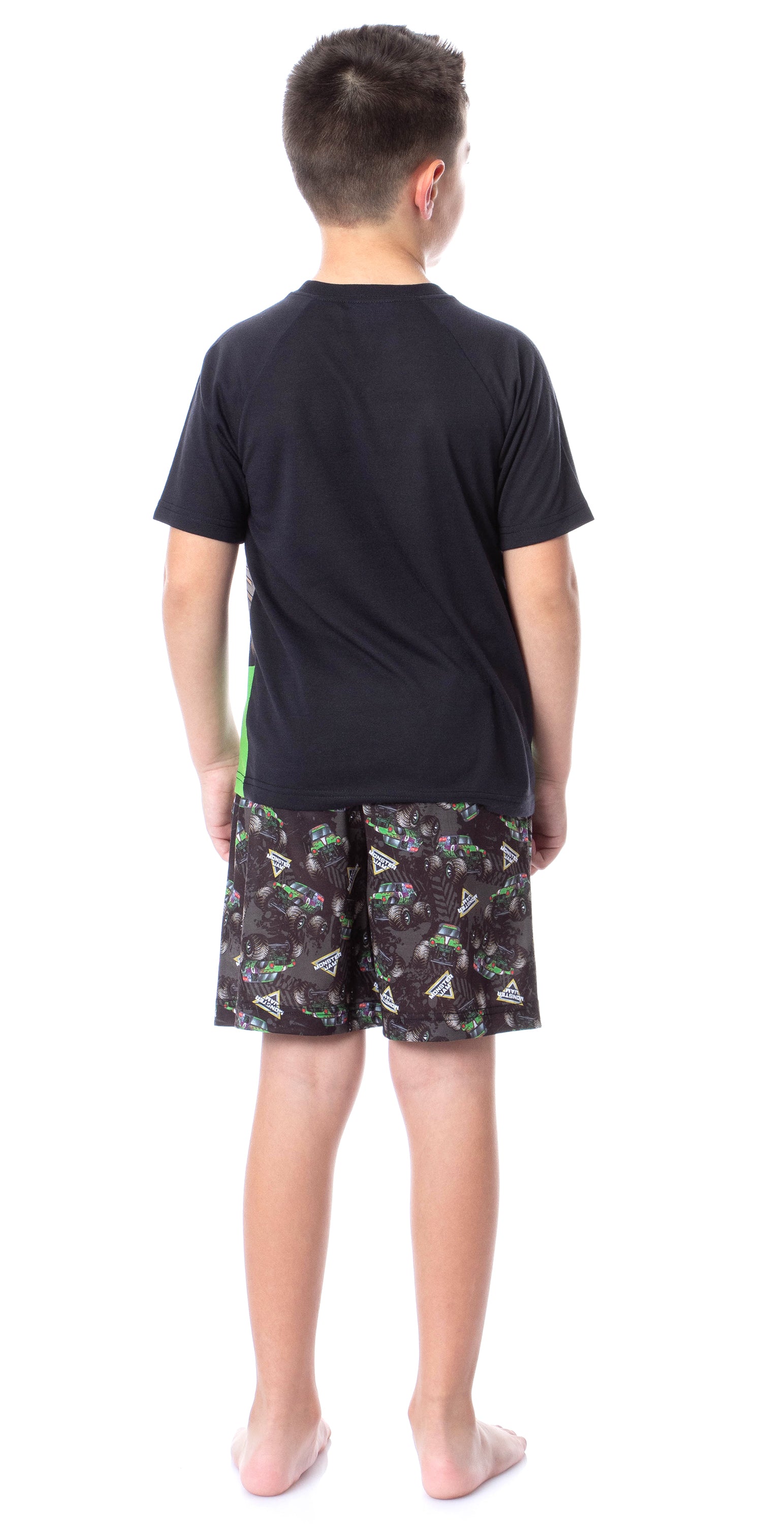 Monster Jam Boys' Grave Digger Truck Sleep Pajama Set Shorts Crewneck