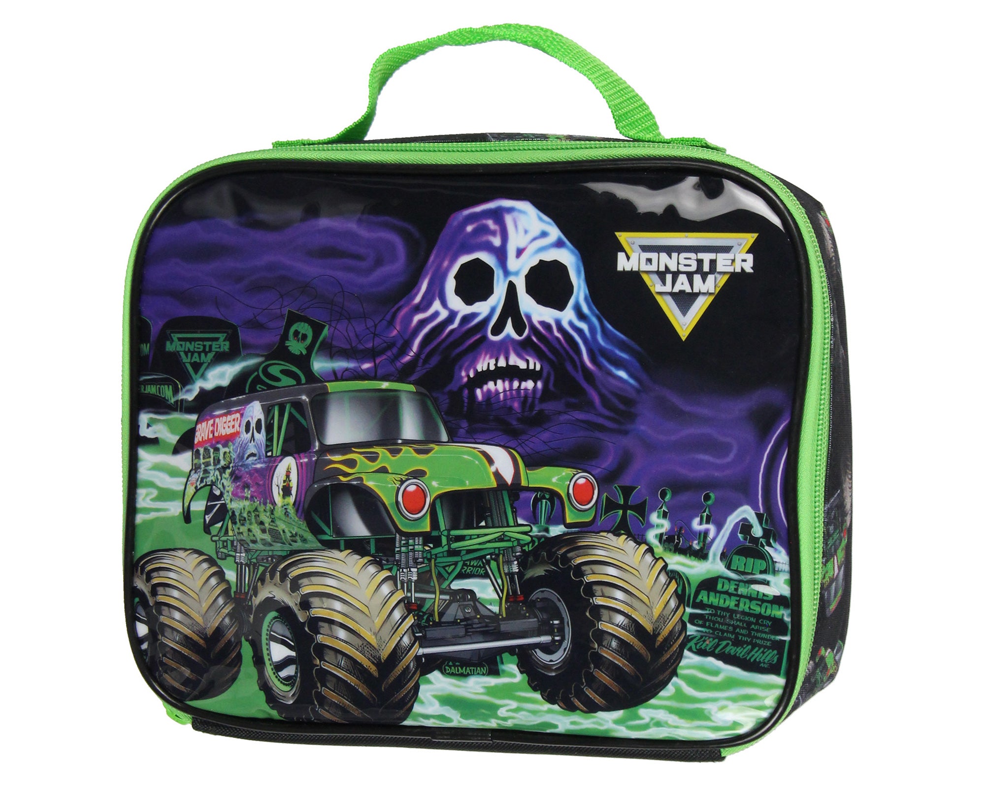 Monster Jam Grave Digger Truck 5 PC Backpack Lunch box Icepack Water Bottle 16"