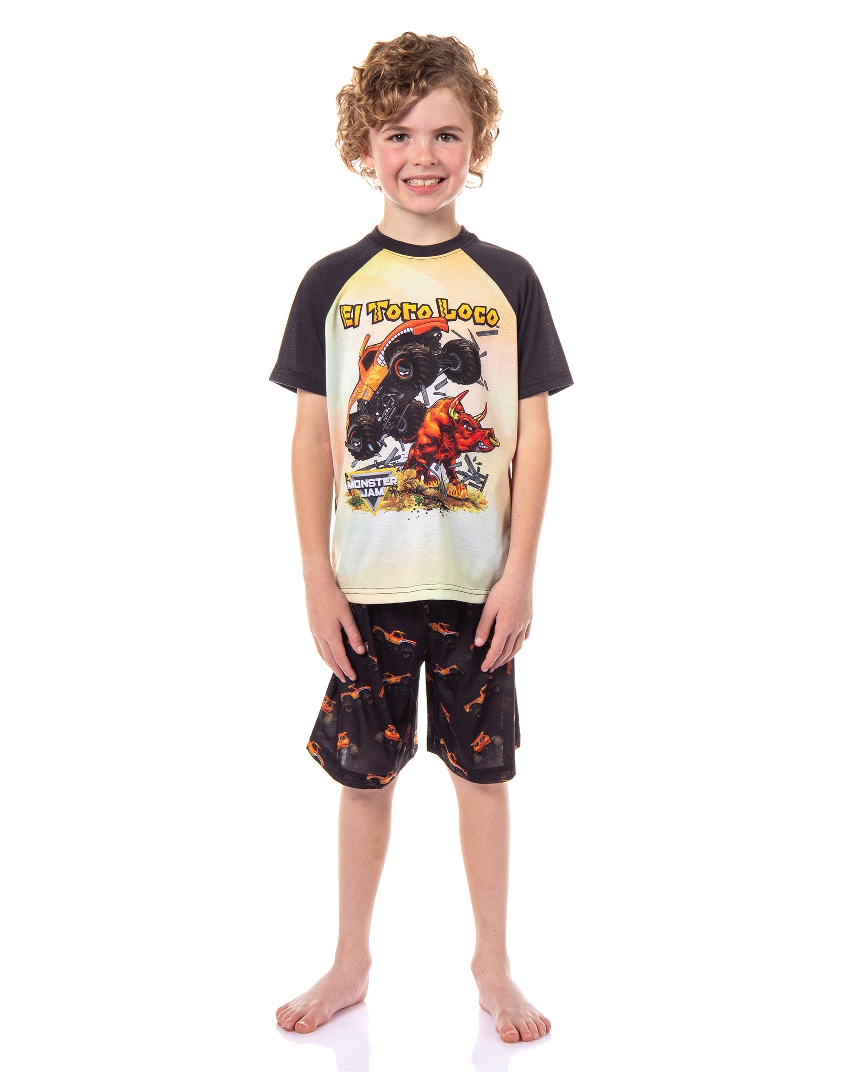 Monster Jam Boys' El Toro Loco Crazy Bull Truck Pajama Shorts 2PC Set