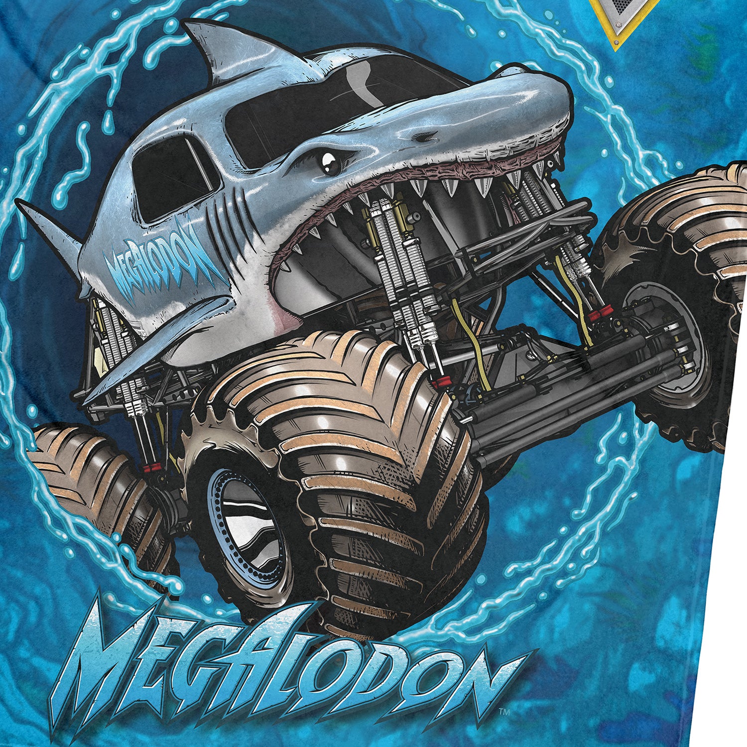 Monster Jam Megalodon Monster Truck Soft Fleece Plush Throw Blanket