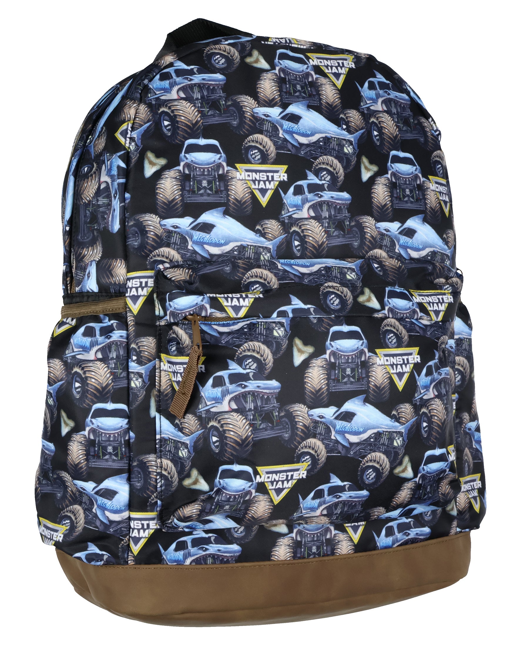 Monster Jam Backpack Allover Megalodon Design Travel Daypack Tech Bag