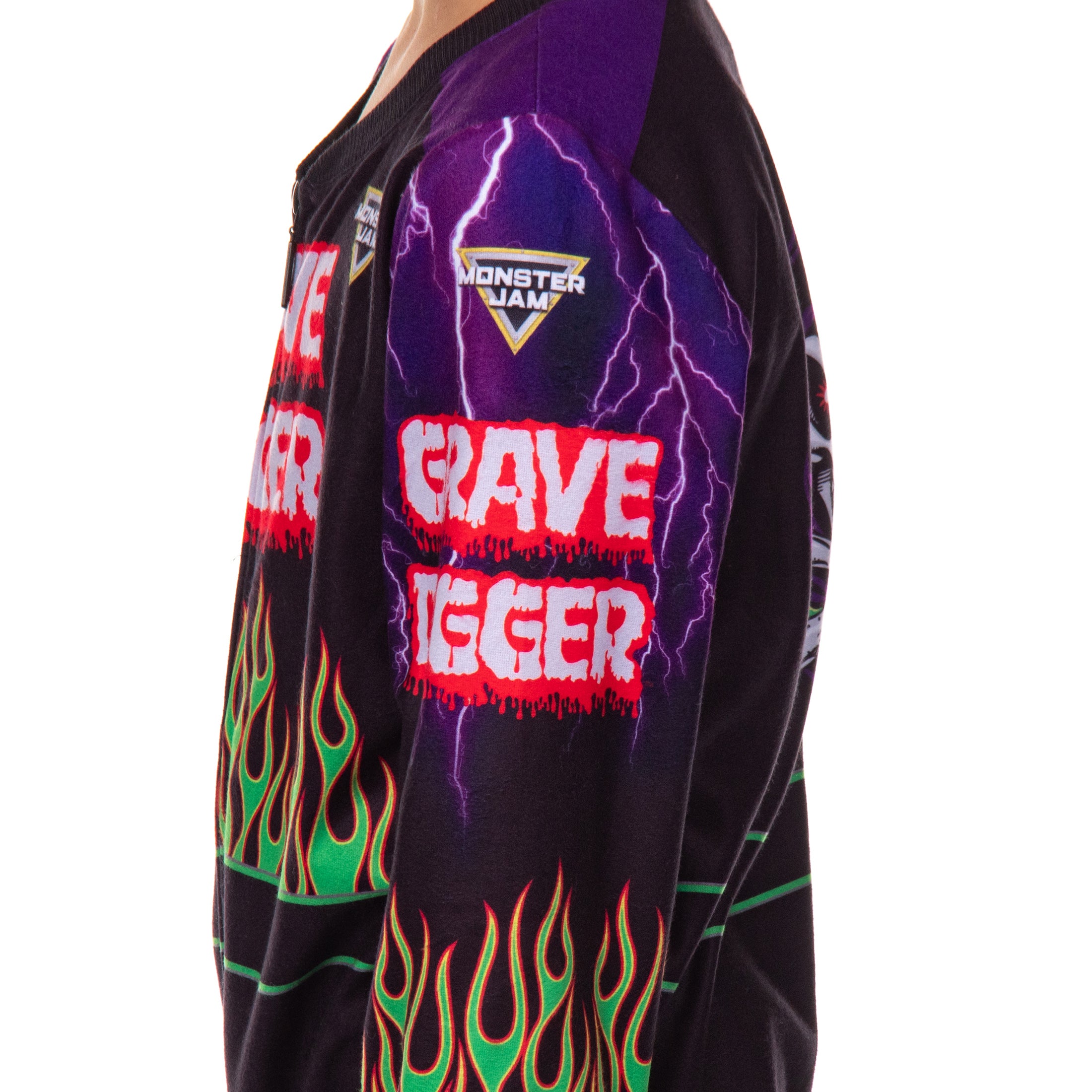 Monster Jam Grave Digger Boys' Union Suit Kids Fleece One Piece Pajamas