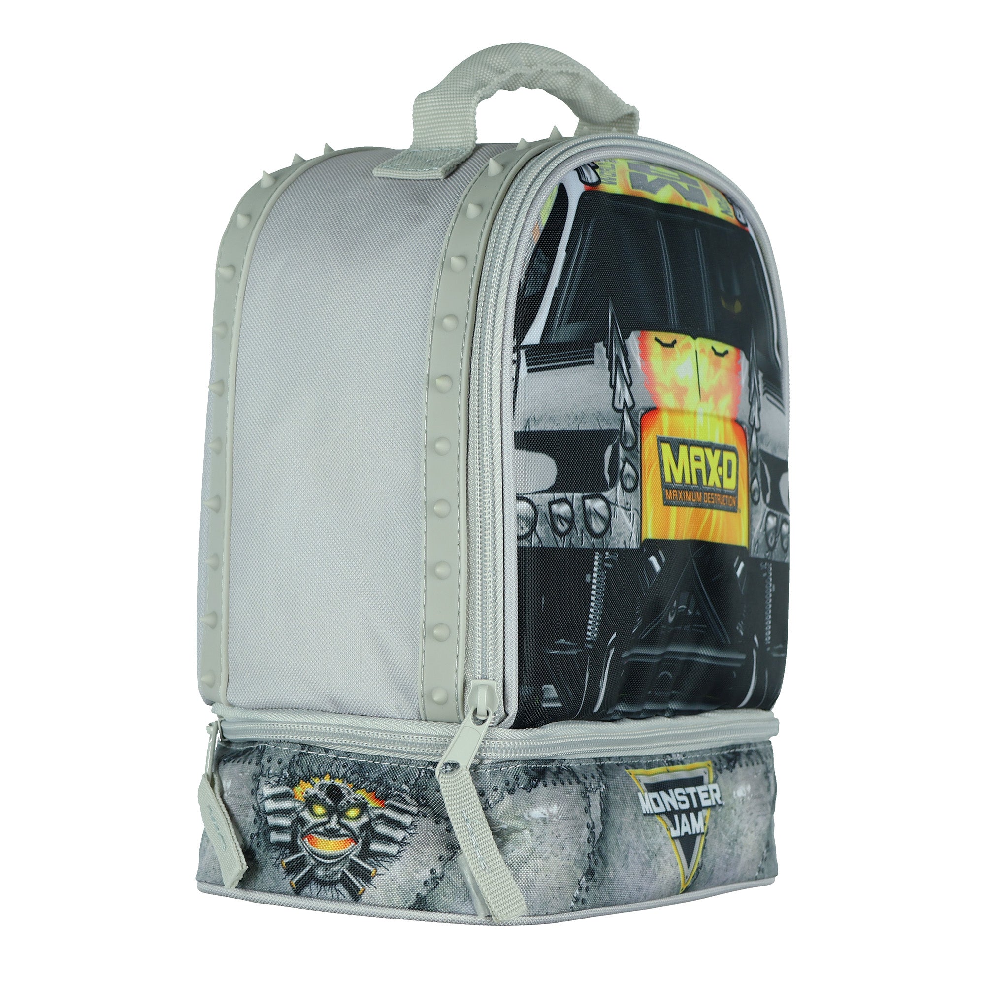 Monster Jam Lunch Bag Max-D Insulated Dual Compartment Tote 10"