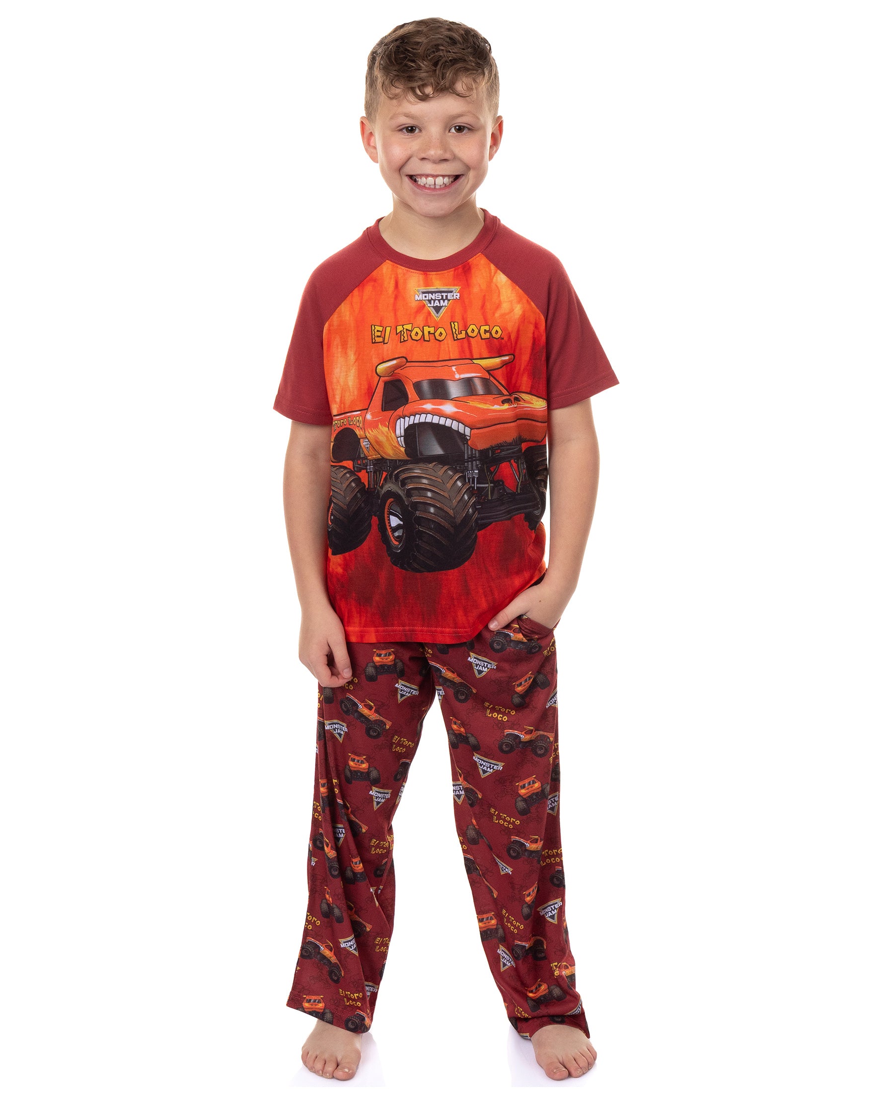 Monster Jam Pajamas Boys' El Toro Loco Short Sleeve and Pants Sleep Set (6/7)