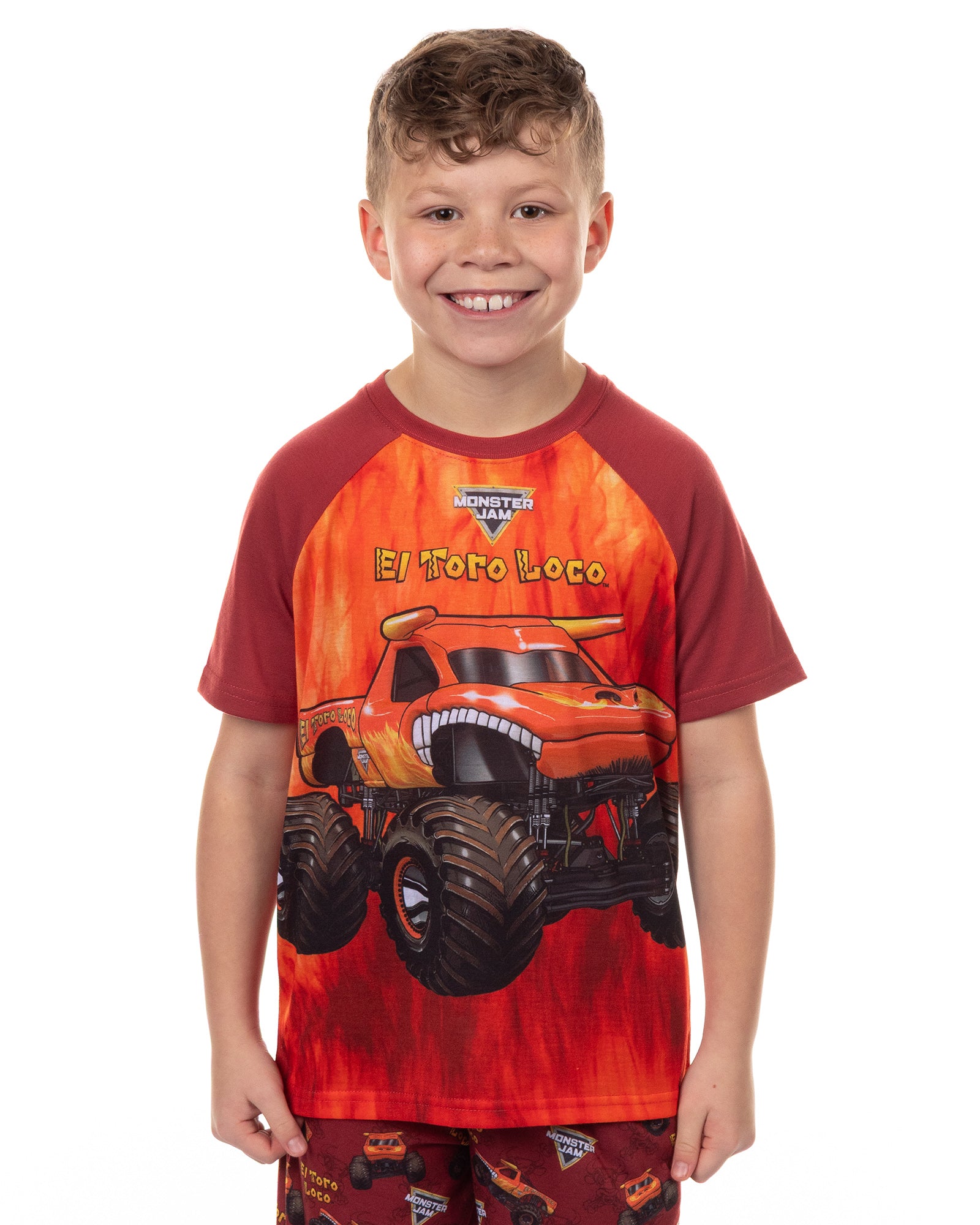 Monster Jam Pajamas Boys' El Toro Loco Short Sleeve and Pants Sleep Set (10/12)