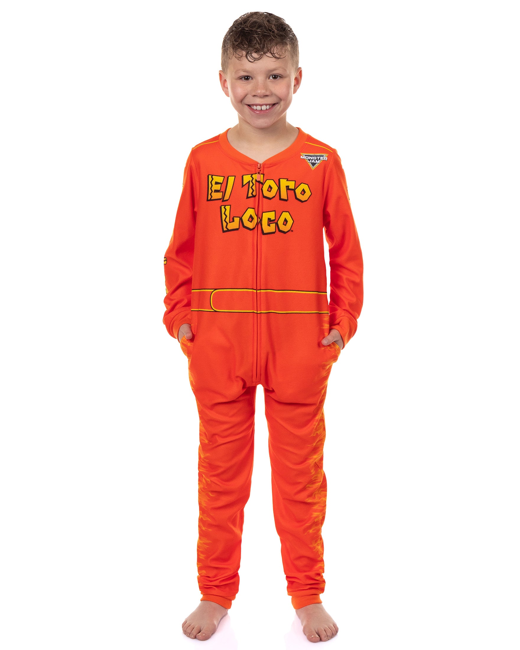 Monster Jam Pajamas Boys' El Toro Loco Union Suit Footless Sleeper (10/12)