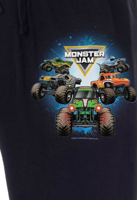 Monster Jam Mens' Trucks Megalodon Grave Digger Dragon Sleep Pajama Pants