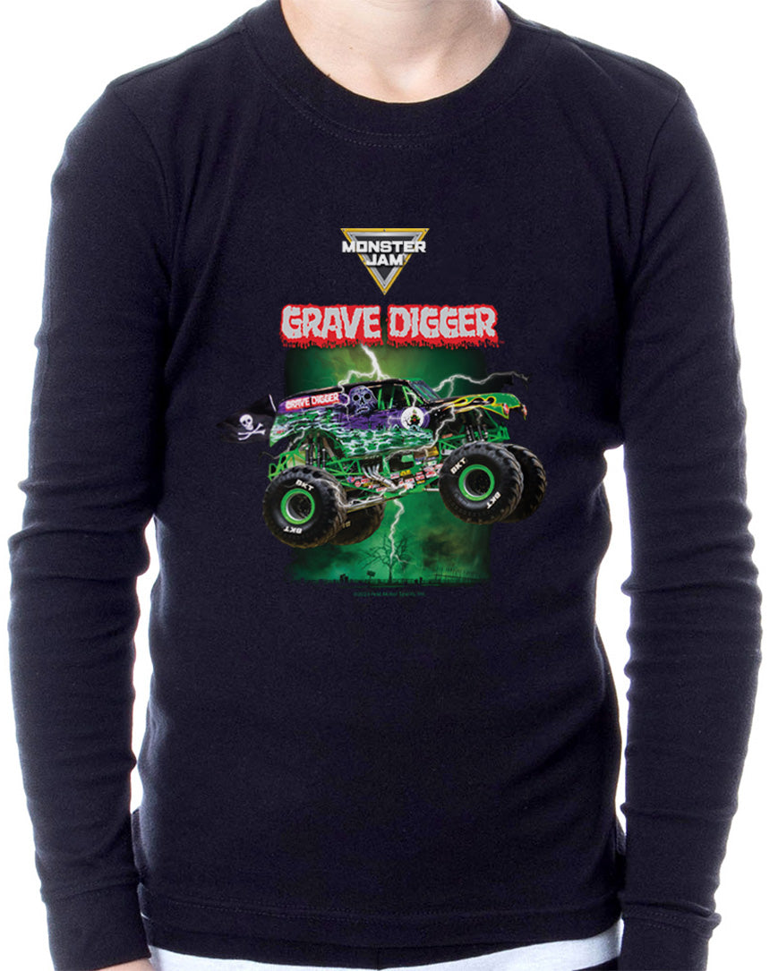 Monster Jam Grave Digger Long Sleeve Shirt And Pants Pajama Set