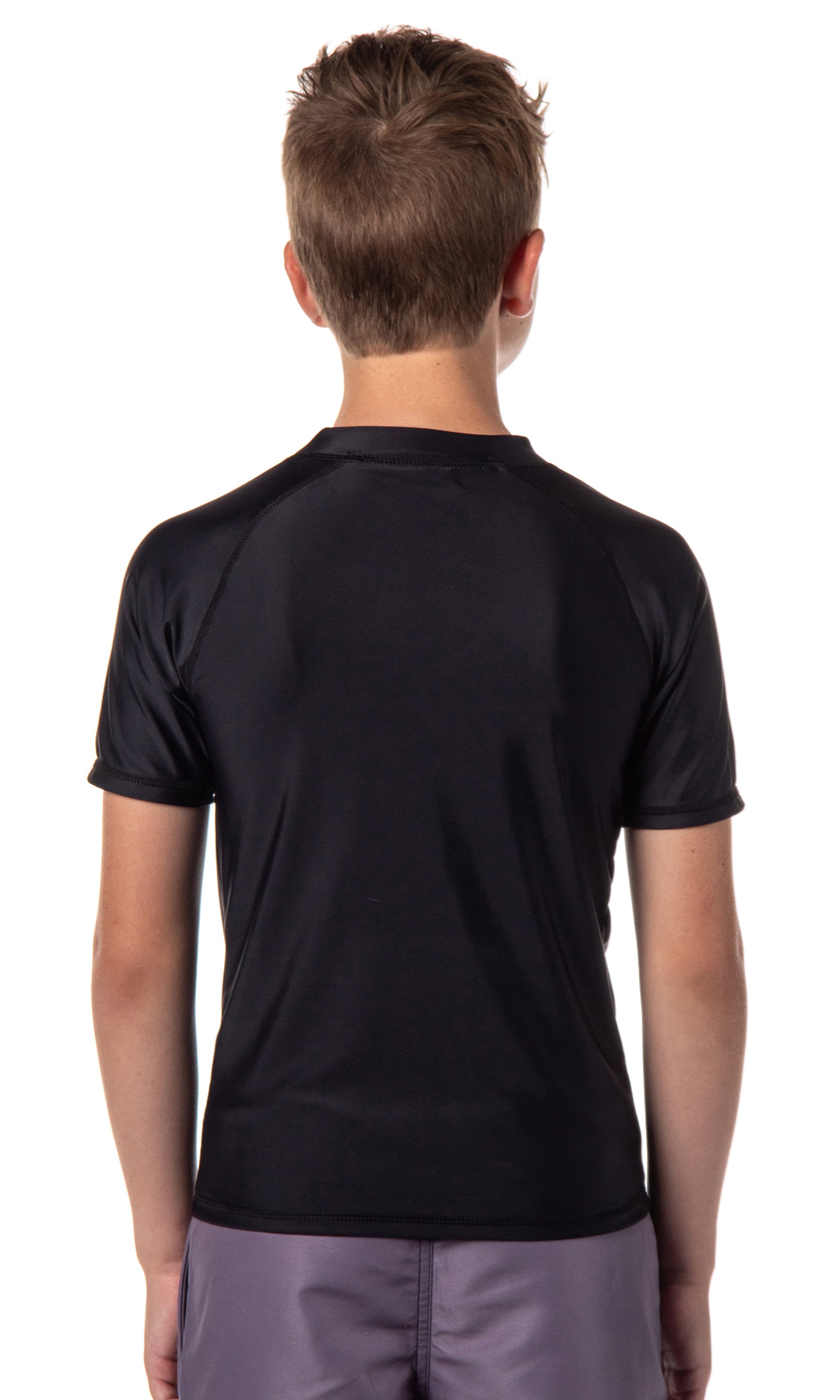 Monster Jam Grave Digger Boys' Short-Sleeve Swimsuit Rashguard Shirt Top