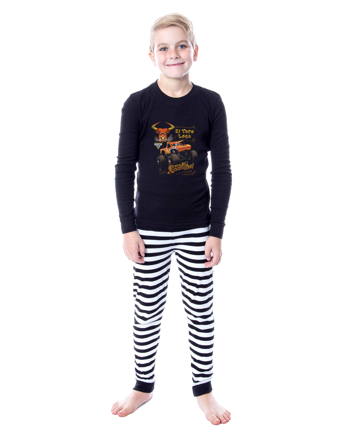Monster Jam Pajamas Boy's El Toro Loco 2-Piece Tight Fit Pajama Set