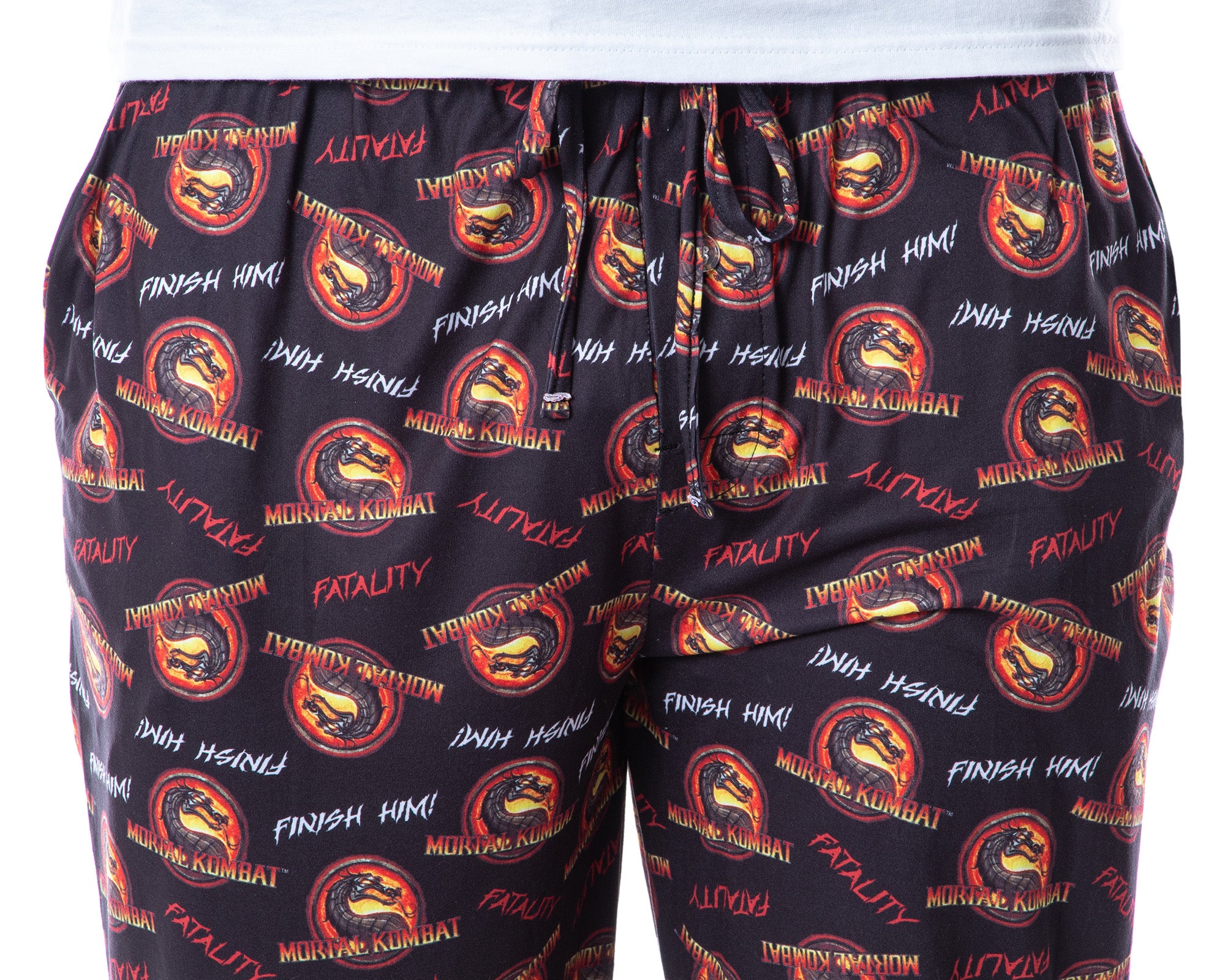 Mortal Kombat Mens' Dragon Finish Him Fatality Sleep Pajama Pants