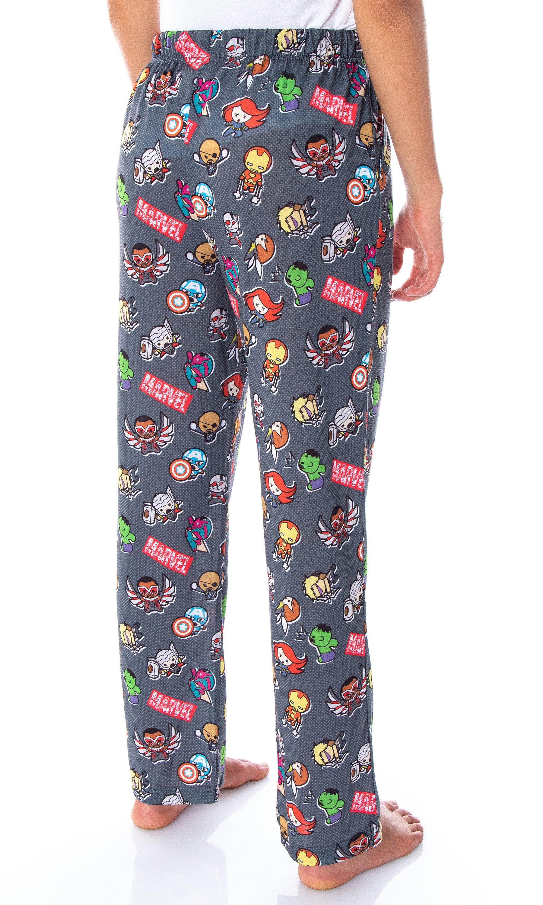 Marvel Comics Women's Avengers Kawaii Allover Character Print Pajama Pants