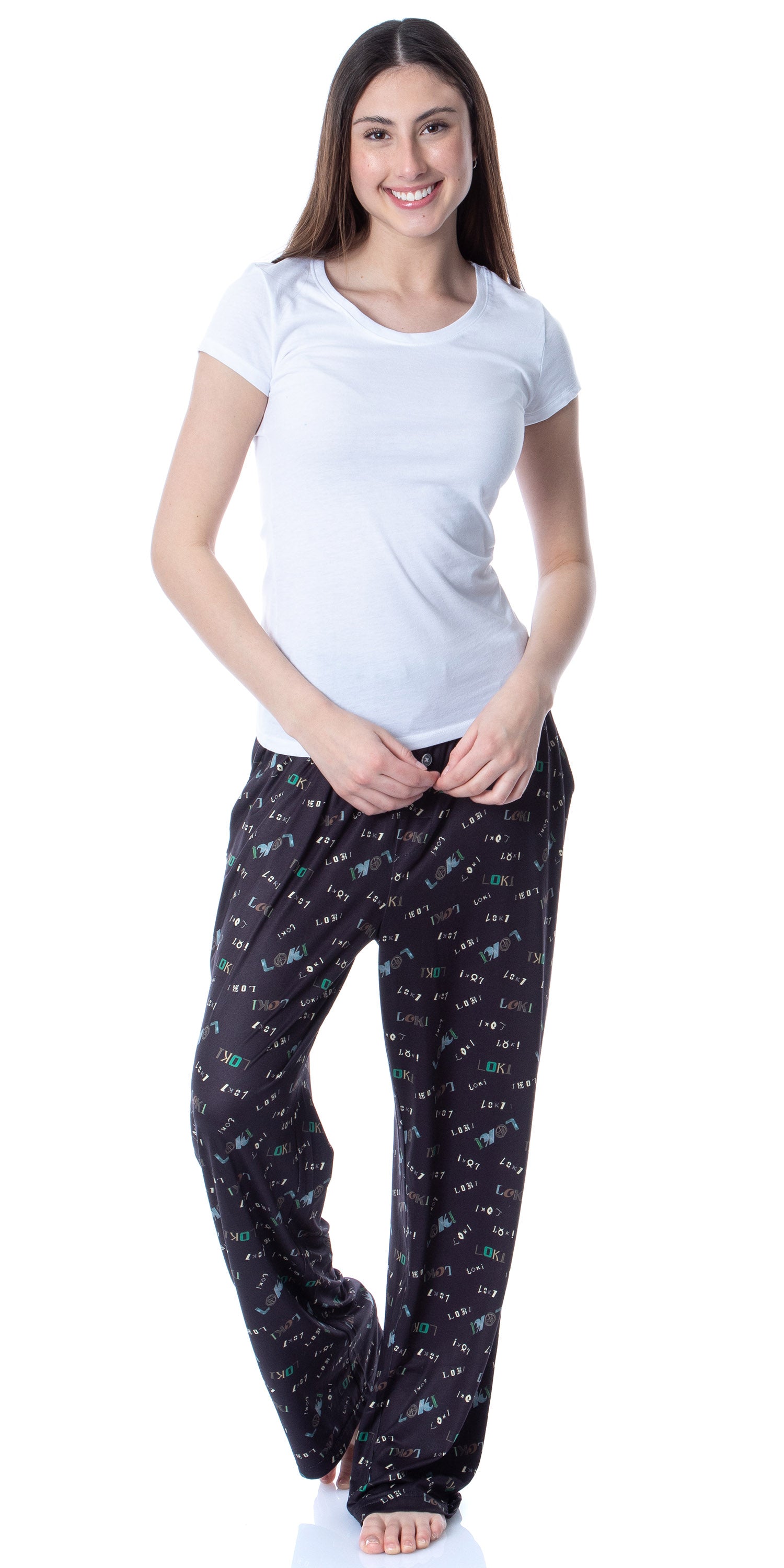 Marvel Mens' Loki TV Series Logo Tossed Print Sleep Pajama Pants