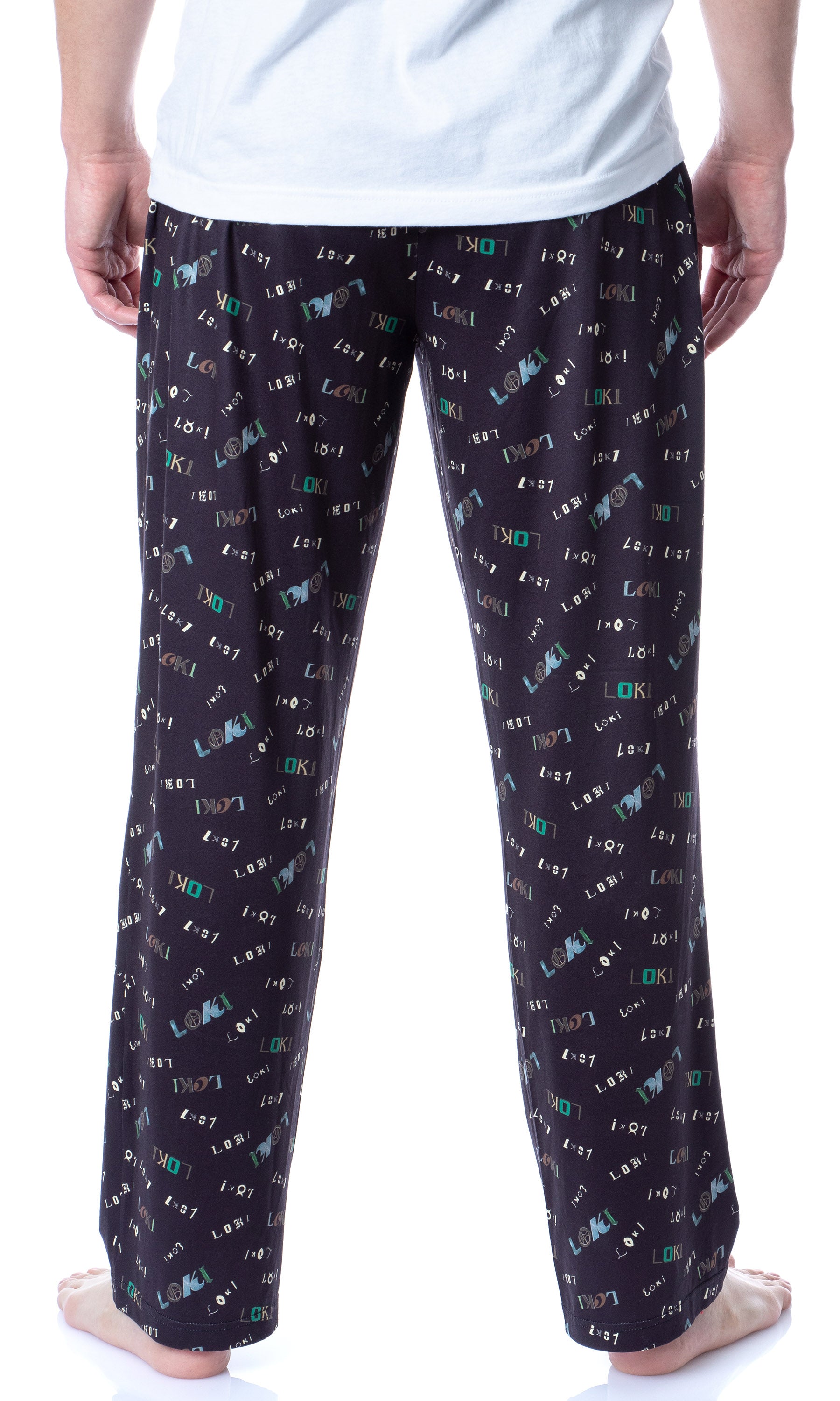 Marvel Mens' Loki TV Series Logo Tossed Print Sleep Pajama Pants