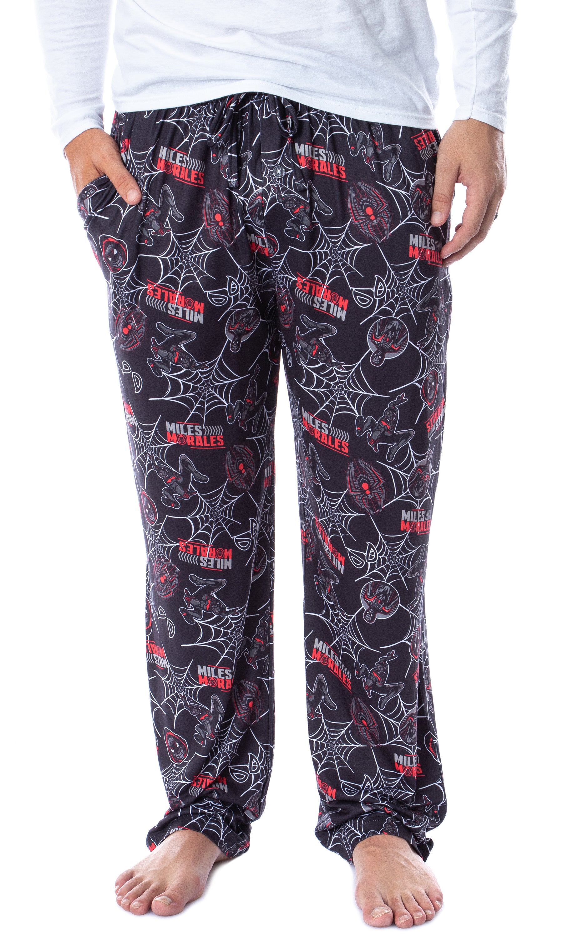 Marvel Comics Miles Morales Spiderman Web Mens' Sleep Lounge Pajama Pants
