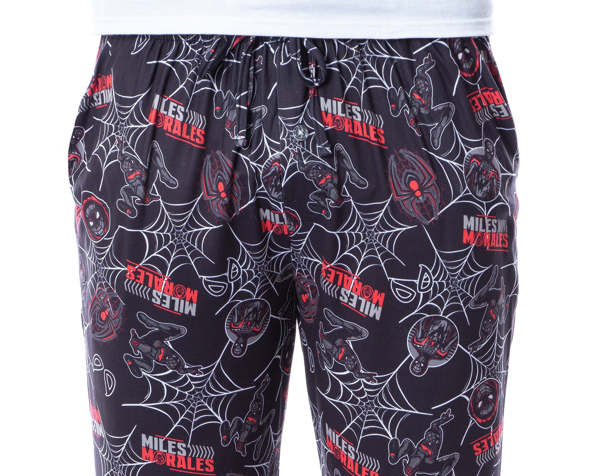 Marvel Comics Miles Morales Spiderman Web Mens' Sleep Lounge Pajama Pants
