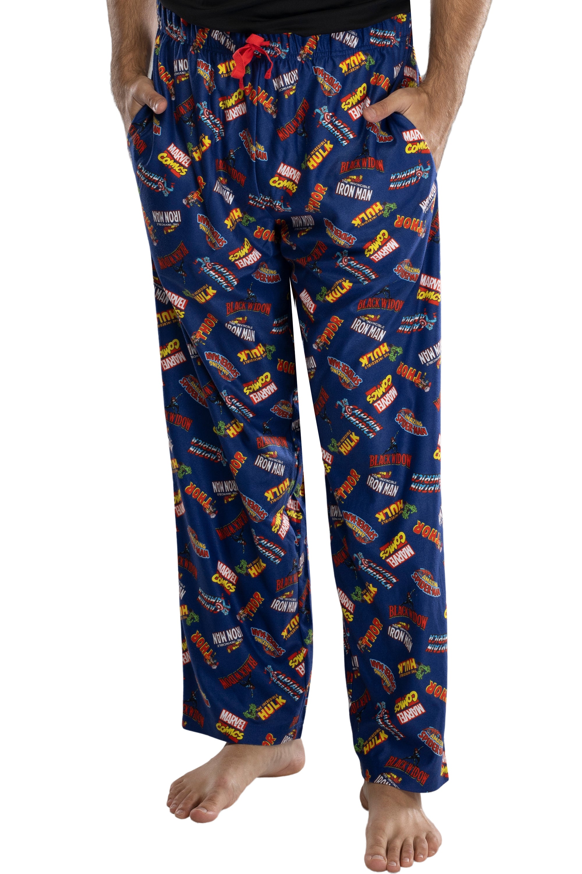 Marvel Comics Mens' Superhero Logo Titles Loungewear Pajama Pants