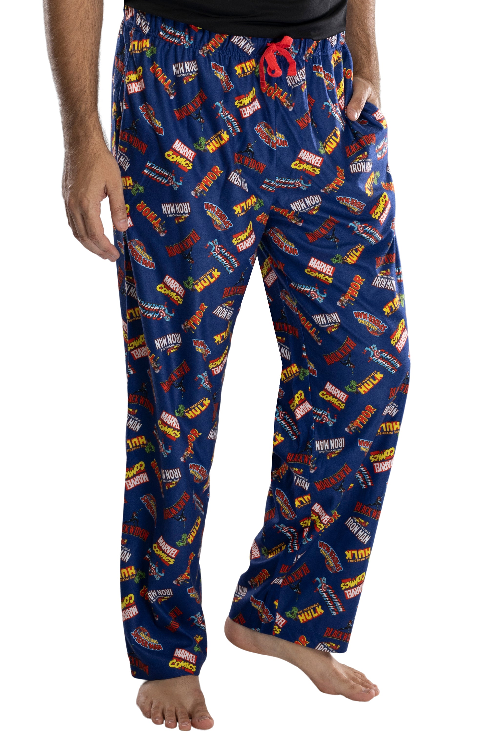 Marvel Comics Mens' Superhero Logo Titles Loungewear Pajama Pants