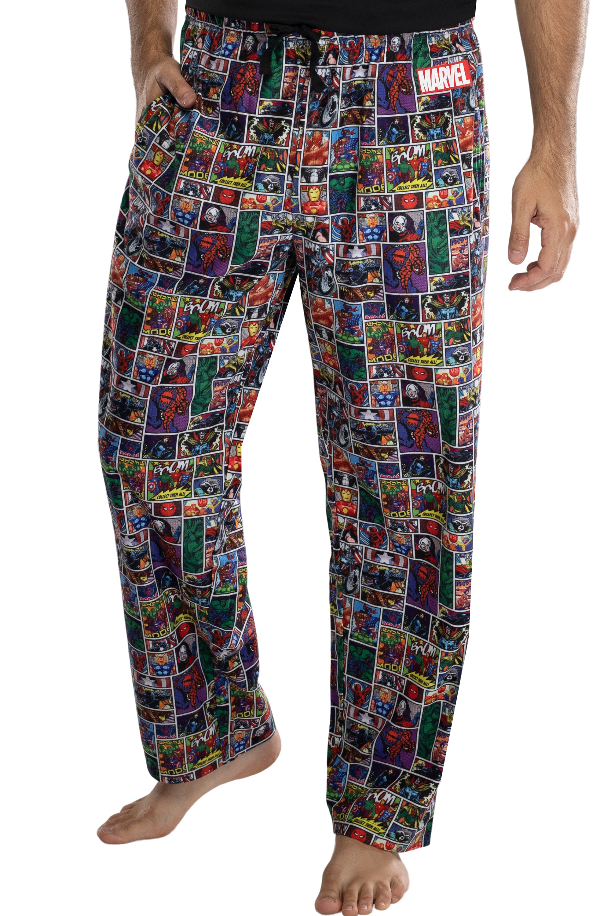 Marvel Comics Mens' Vintage Avengers Comic Book Page Pajama Pants
