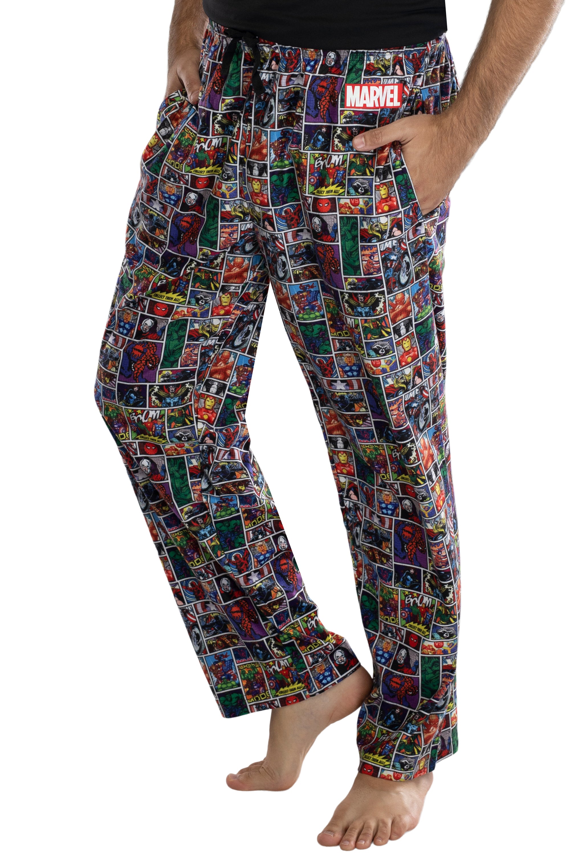 Marvel Comics Mens' Vintage Avengers Comic Book Page Pajama Pants