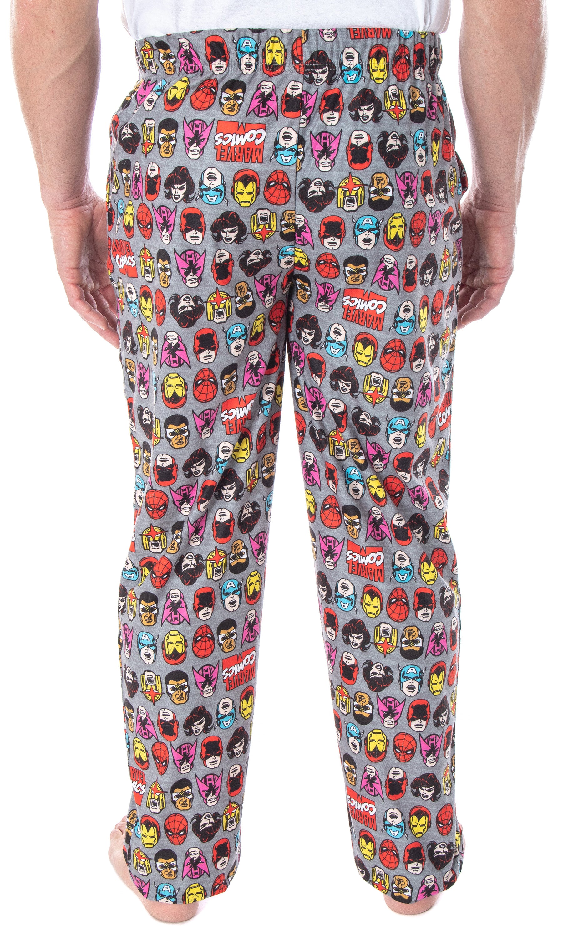Marvel Men's Vintage Comic Character Faces Adult Sleep Lounge Pajama Pants