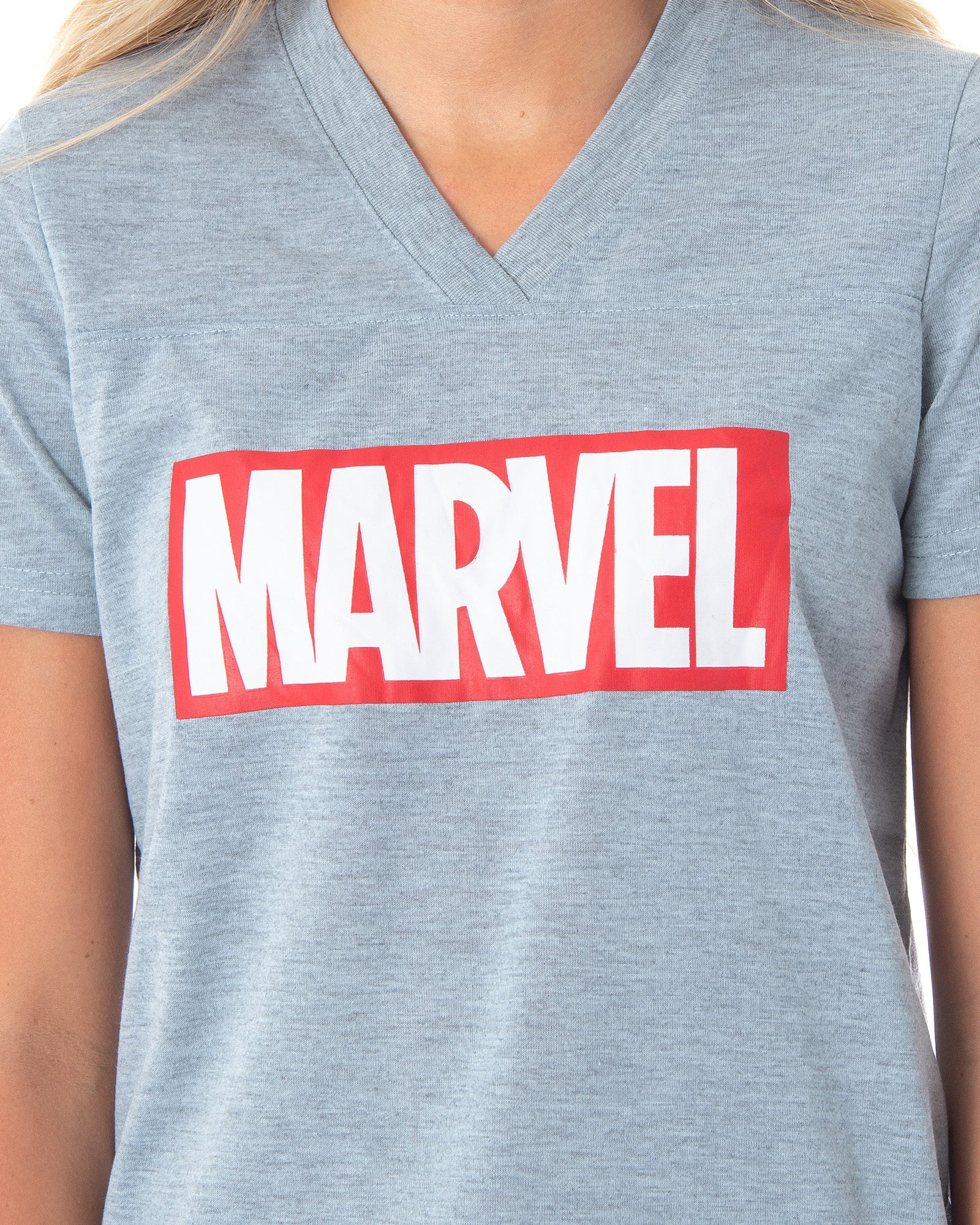 Marvel Comics Women's Avengers Brick Logo Tee And Jogger Pants Pajama Set