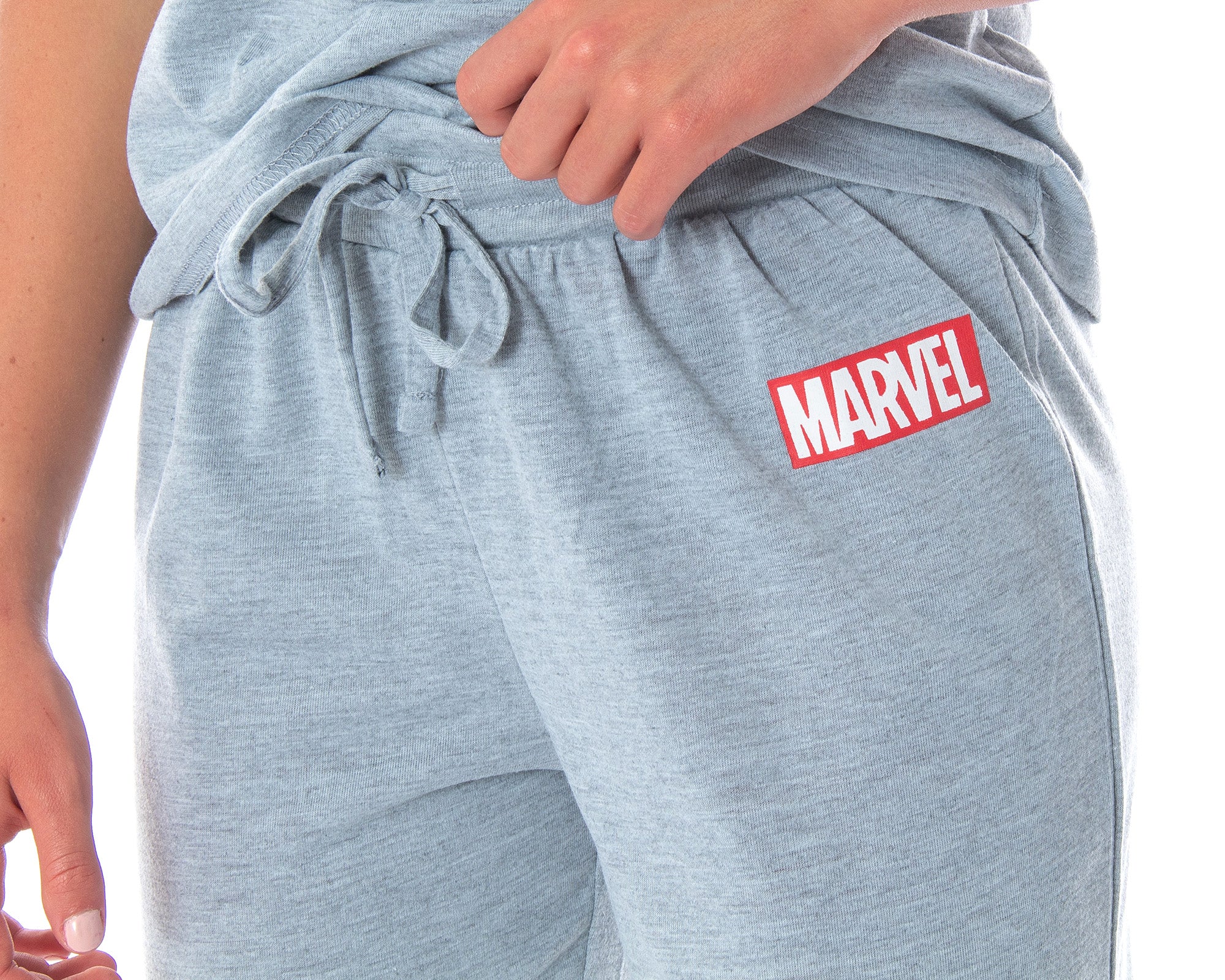 Marvel Comics Women's Avengers Brick Logo Tee And Jogger Pants Pajama Set