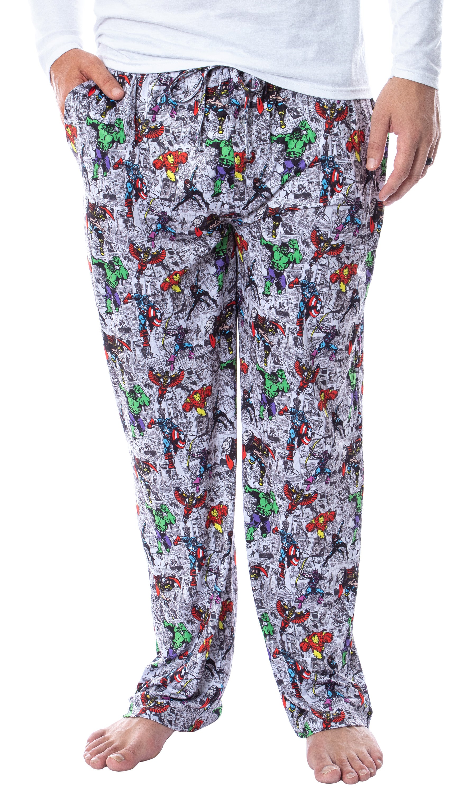 Marvel Mens' The Avengers Vintage Superhero Comic Sleep Pajama Pants