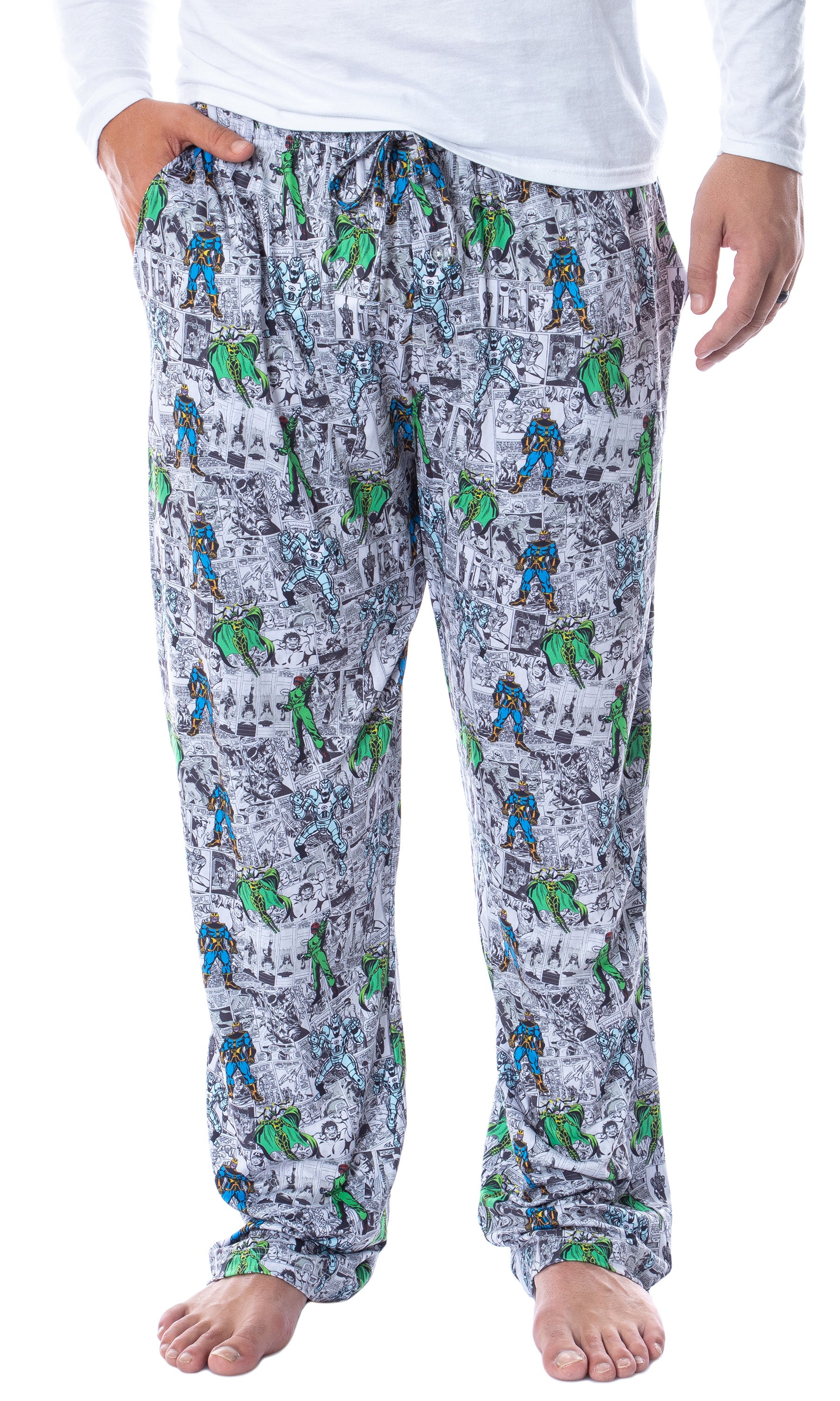 Marvel Mens' Comic The Avengers Villain Vintage Comic Sleep Pajama Pants