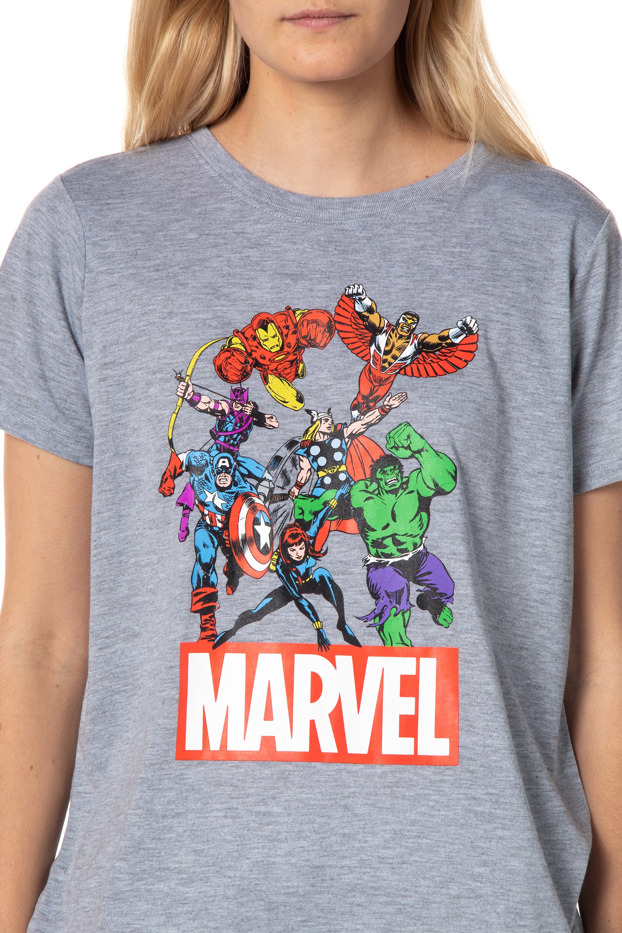 Marvel Womens' Classic Comic The Avengers Characters Pajama Set Shorts