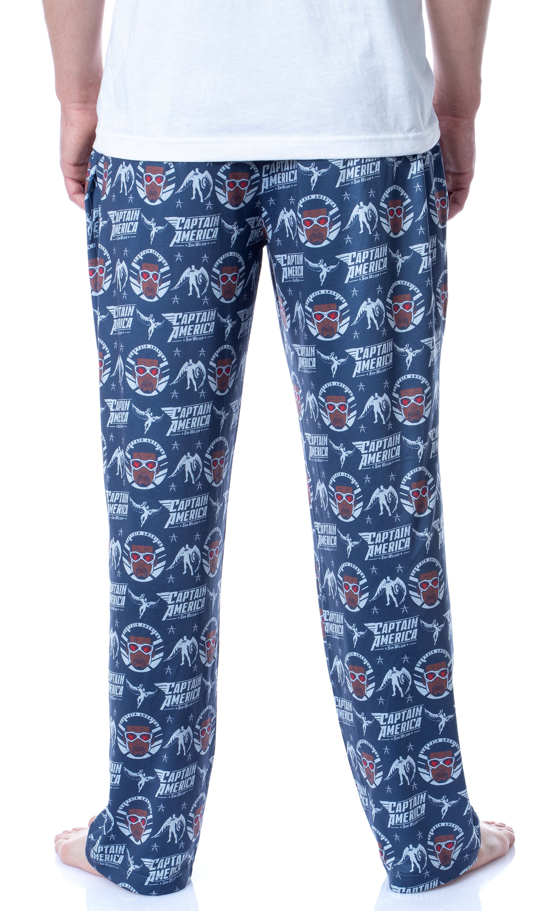 Marvel Mens' The Falcon Captain America Tossed Print Pajama Pants