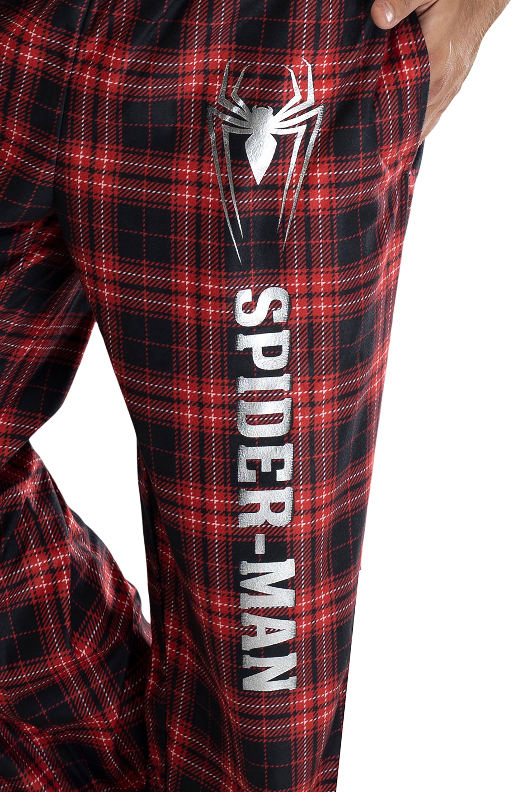 Marvel Comics Men's Spider-Man Plaid Loungewear Pajama Pants
