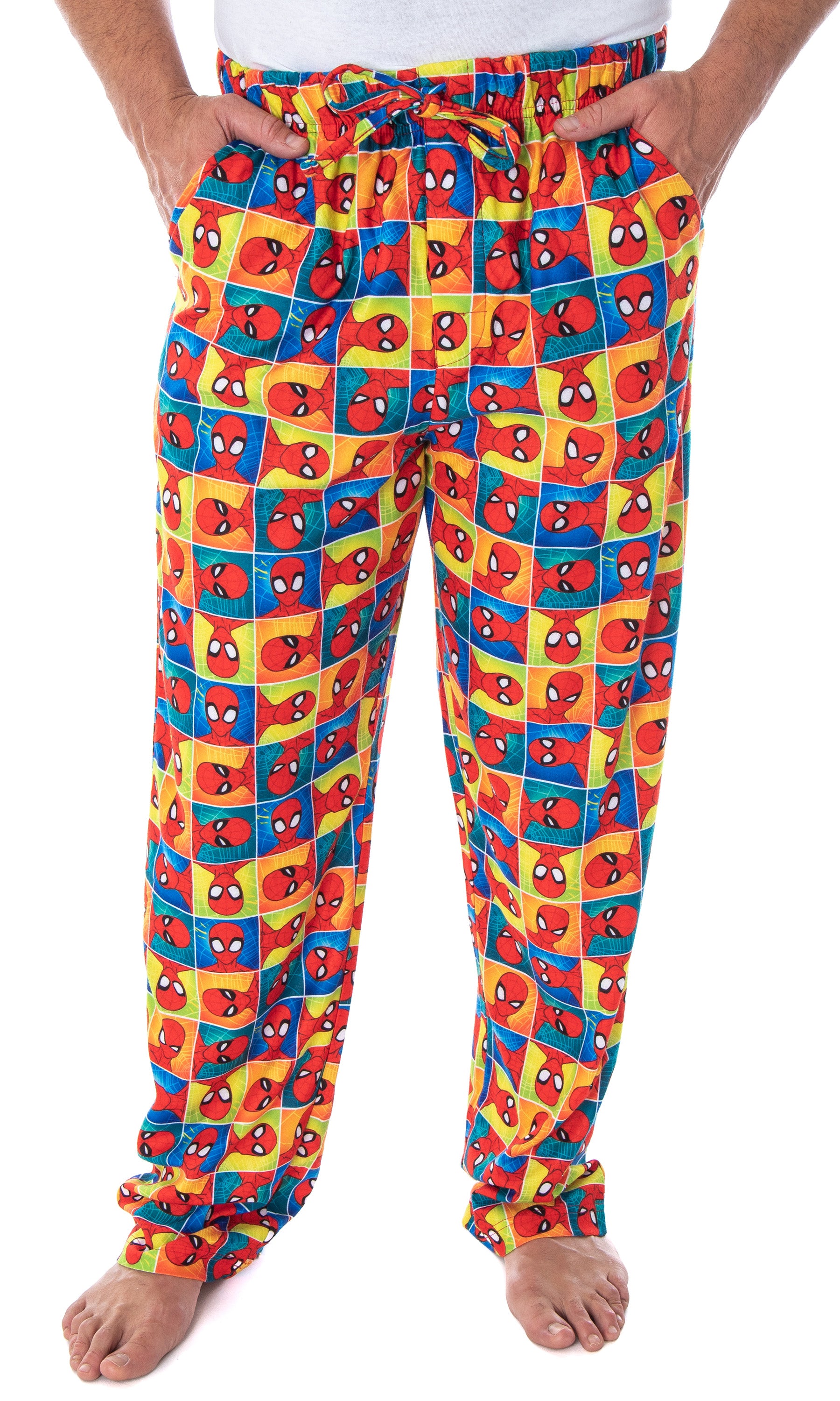 Marvel Men's Spiderman Portrait Grid Print Sleep Lounge Pajama Pants
