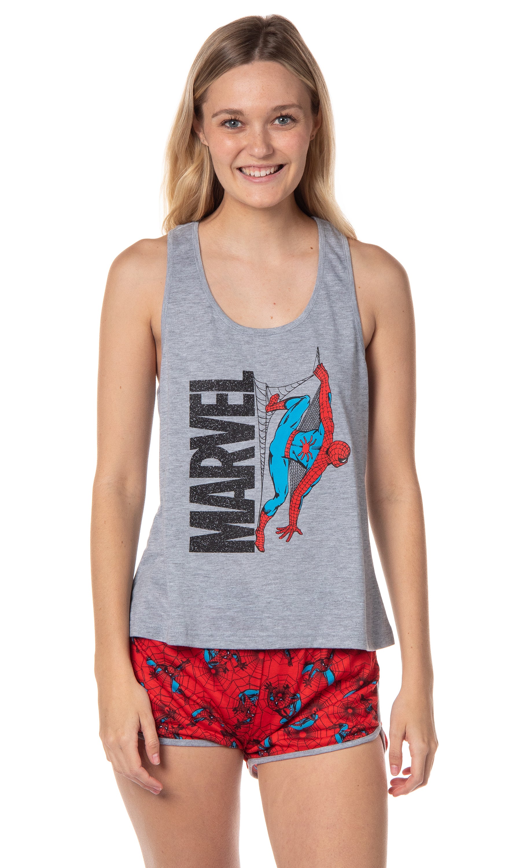 Marvel Womens' Spider-Man Comic Superhero Character Sleep Pajama Set Shorts